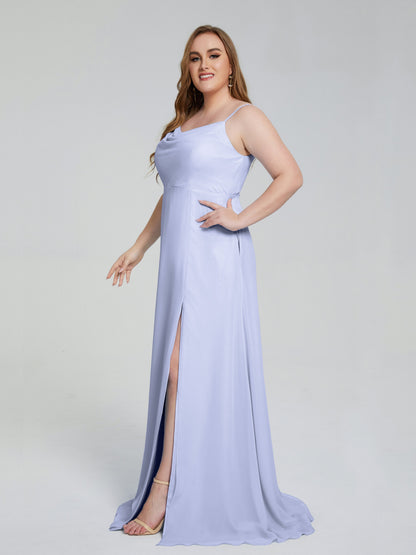 Rachel Sleeveless Split Plus Size Long Bridesmaid Dresses