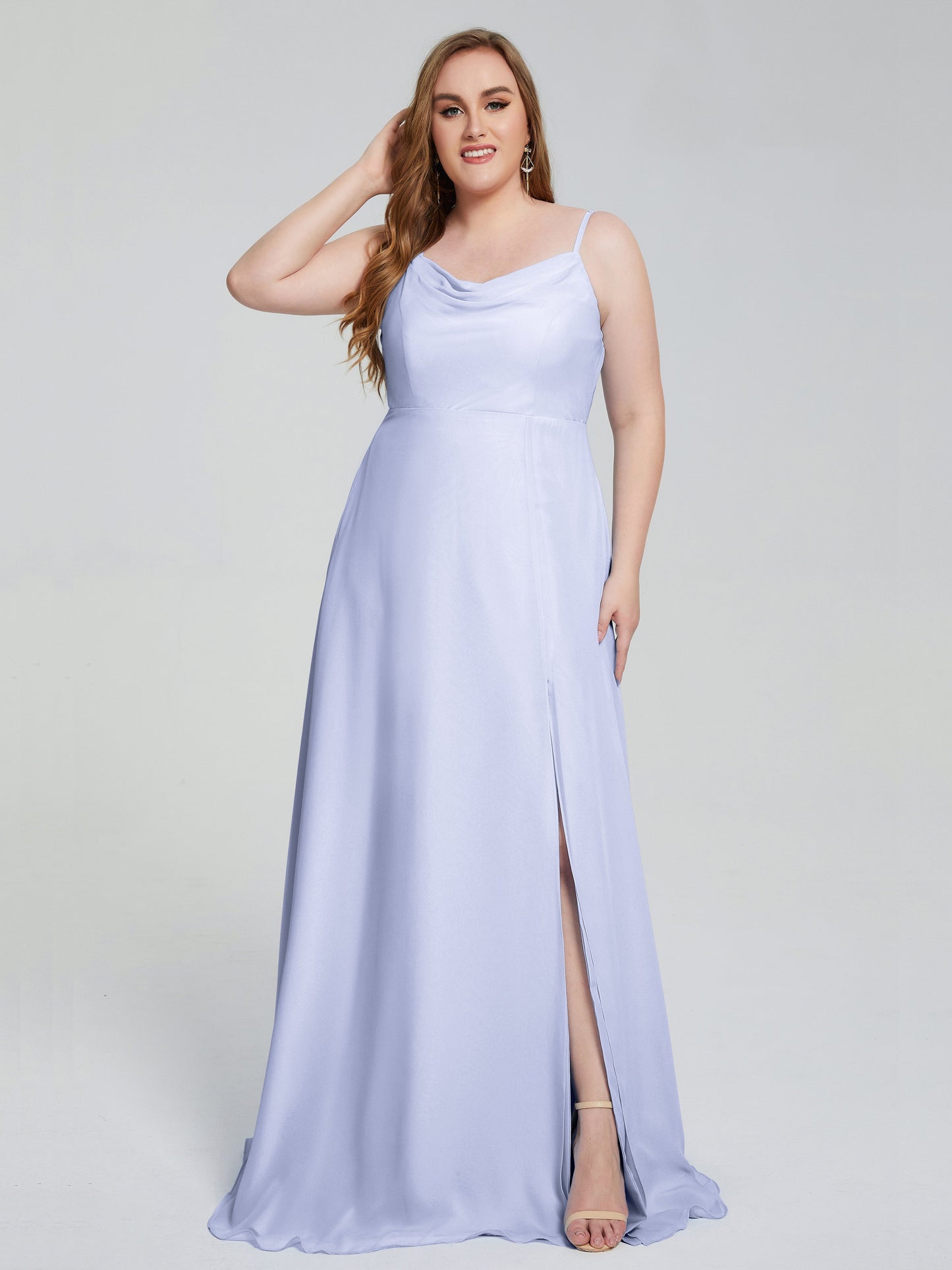 Rachel Sleeveless Split Plus Size Long Bridesmaid Dresses