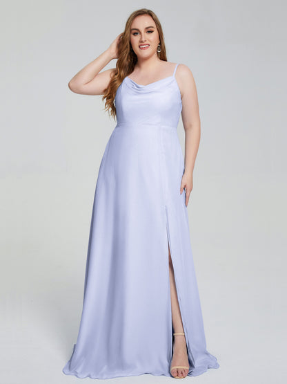 Rachel Sleeveless Split Plus Size Long Bridesmaid Dresses