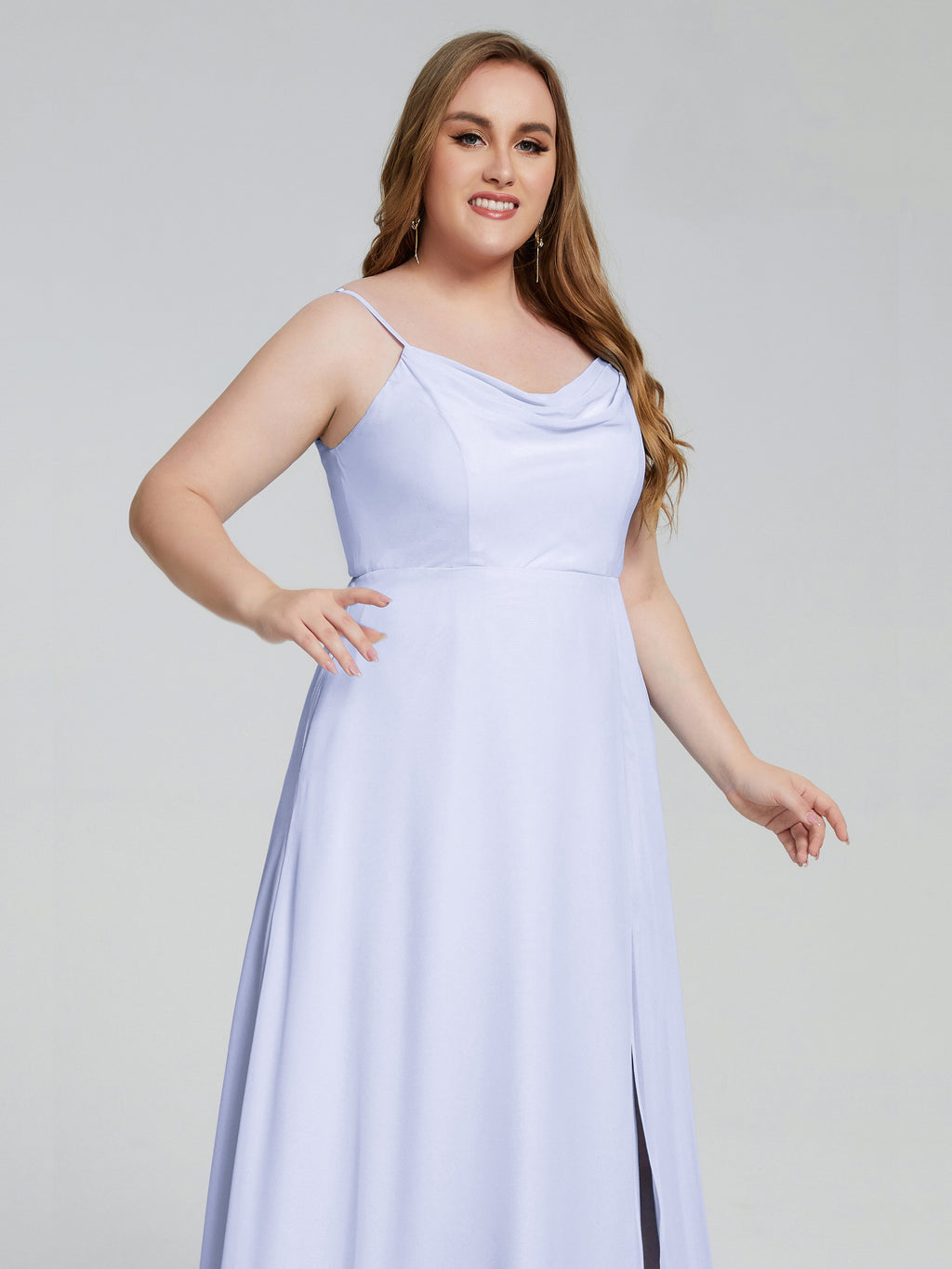 Rachel Sleeveless Split Plus Size Long Bridesmaid Dresses