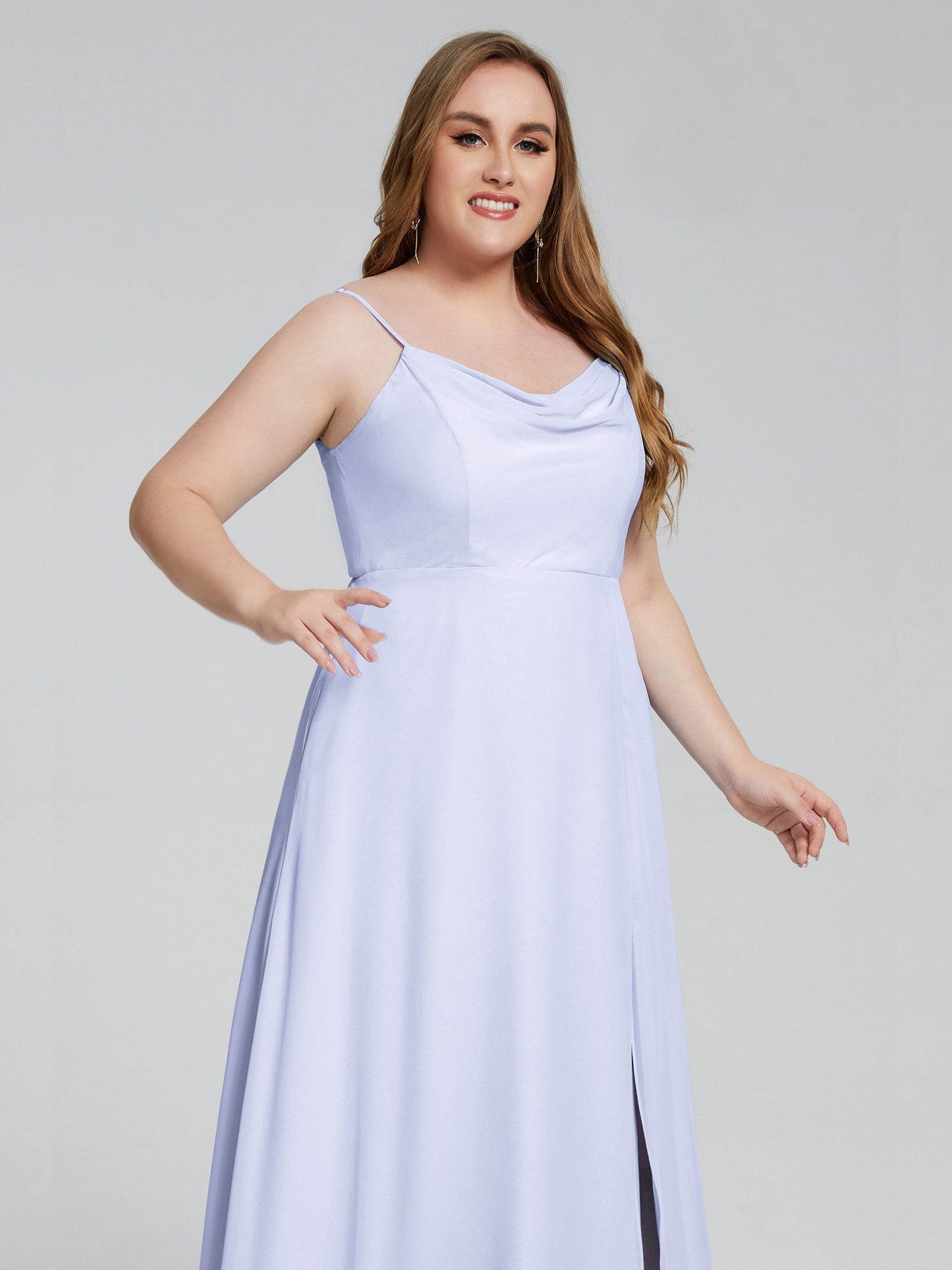 Rachel Sleeveless Split Plus Size Long Bridesmaid Dresses