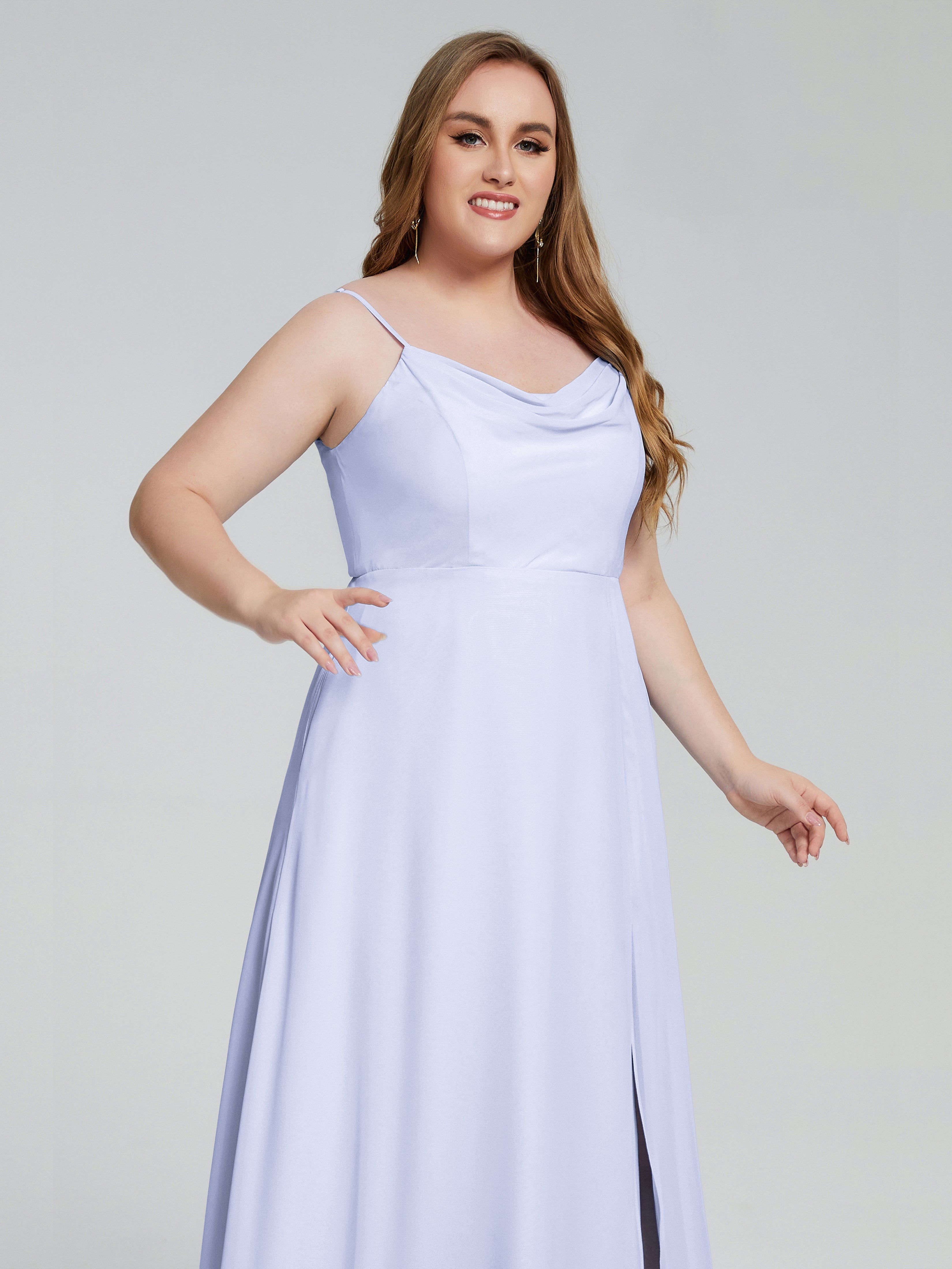 Rachel Sleeveless Split Plus Size Long Bridesmaid Dresses