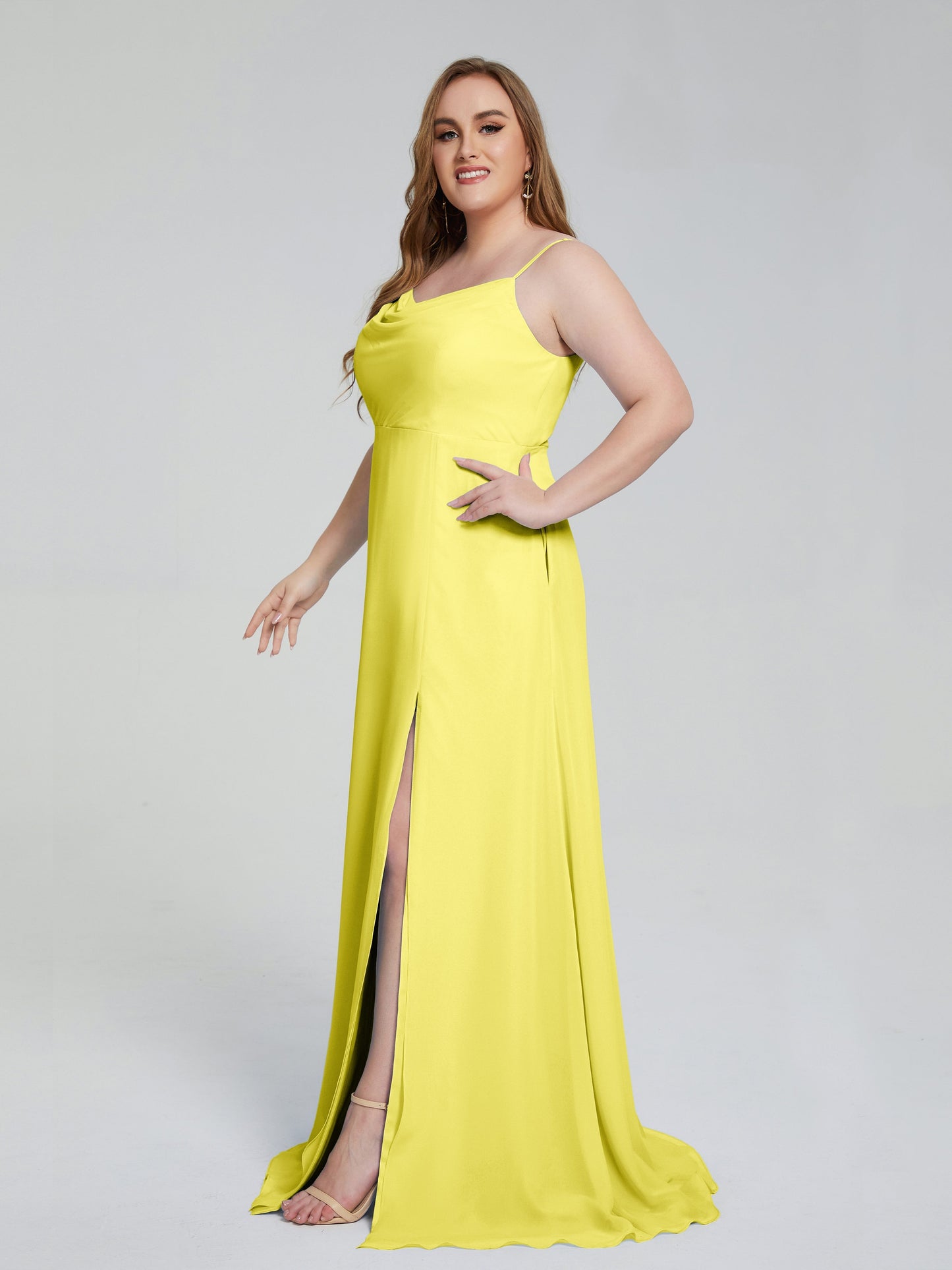 Rachel Sleeveless Split Plus Size Long Bridesmaid Dresses