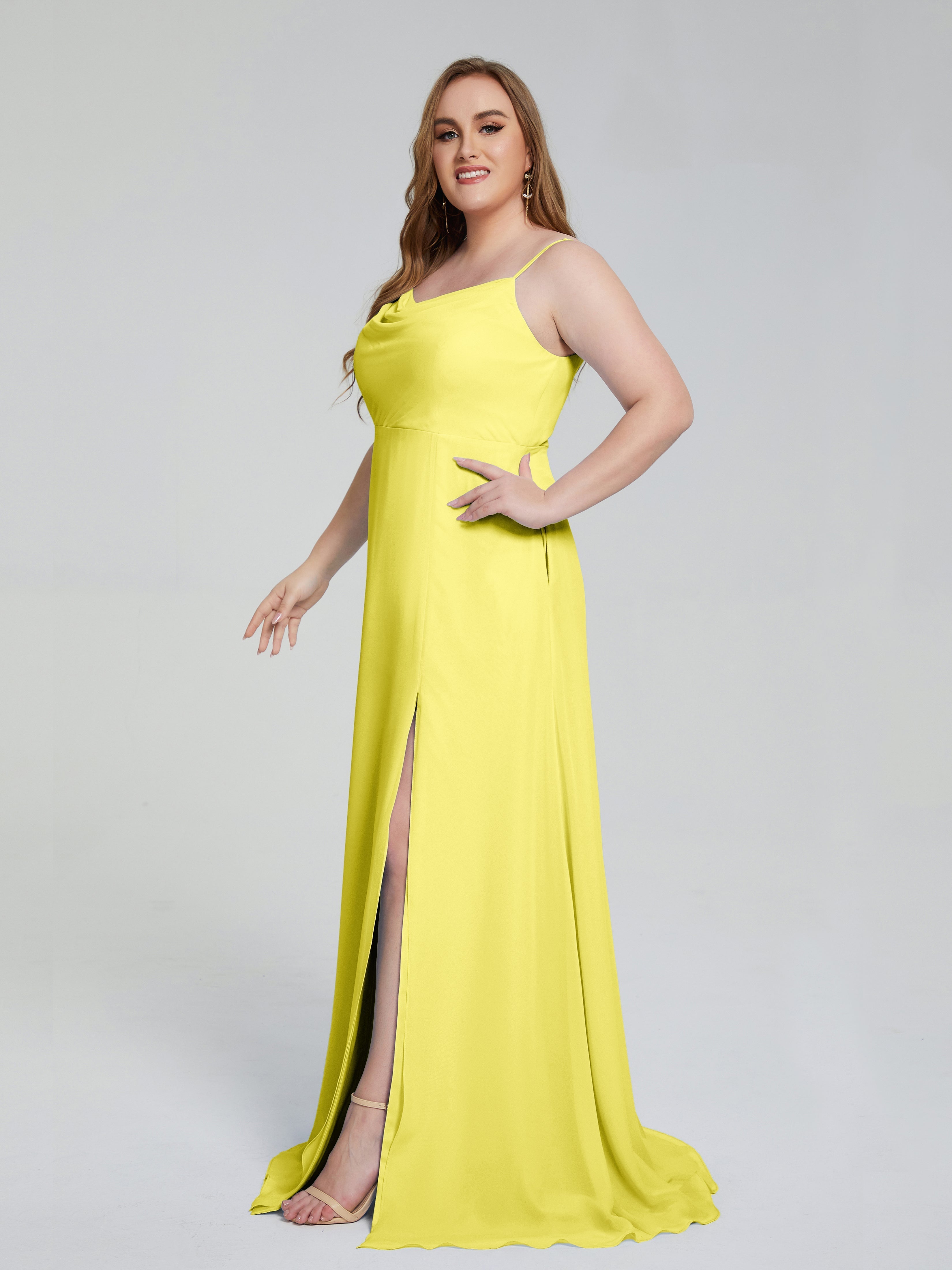 Rachel Sleeveless Split Plus Size Long Bridesmaid Dresses