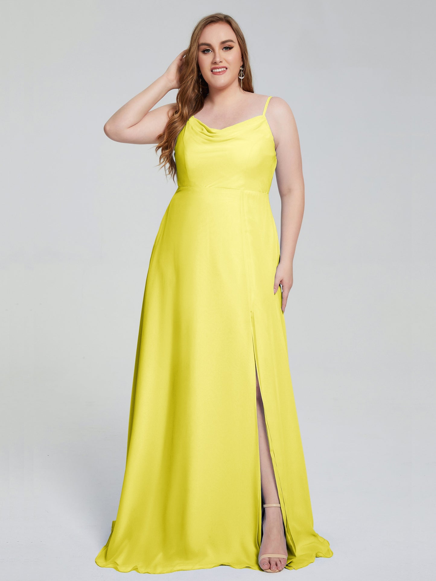 Rachel Sleeveless Split Plus Size Long Bridesmaid Dresses