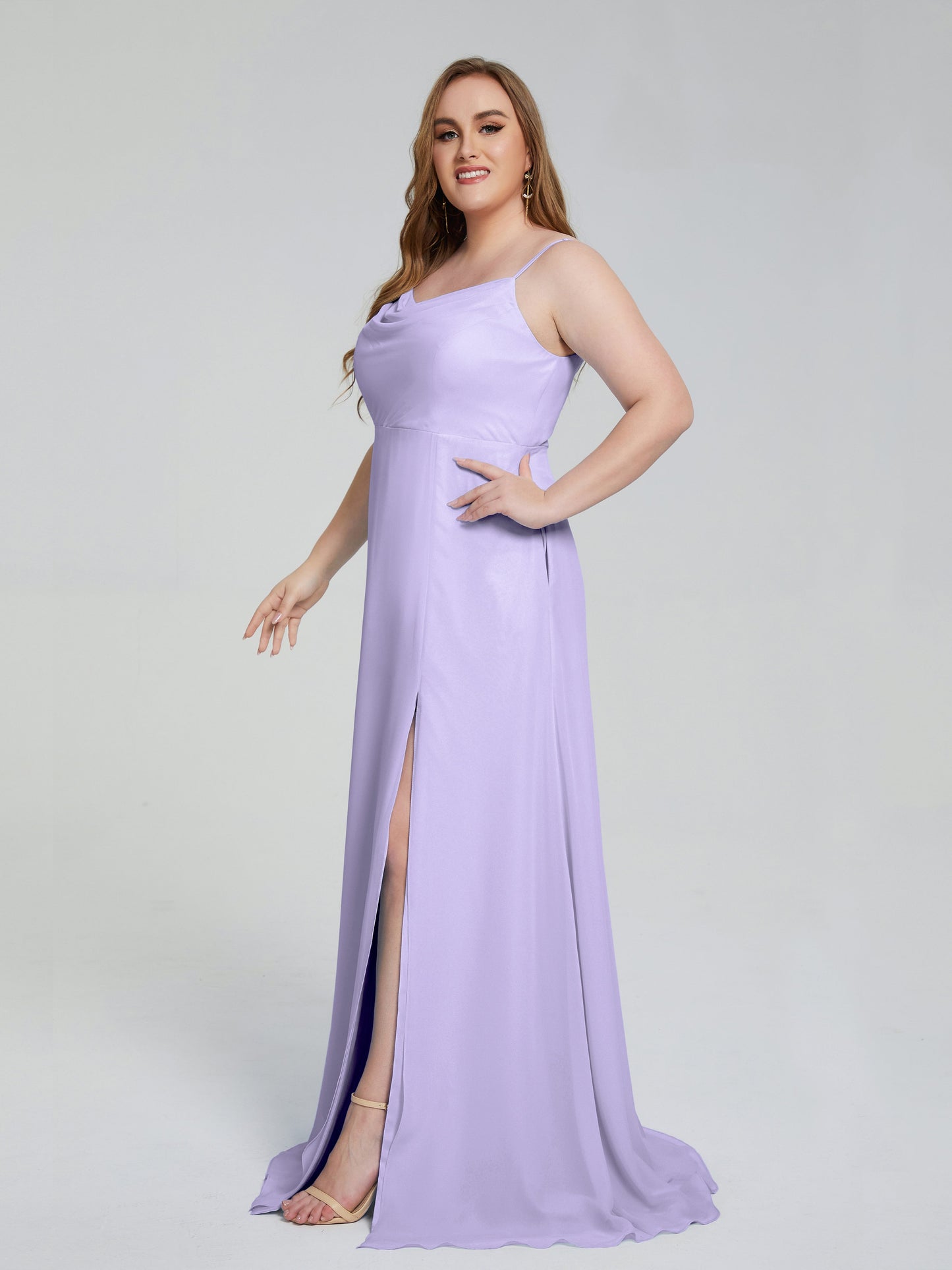 Rachel Sleeveless Split Plus Size Long Bridesmaid Dresses