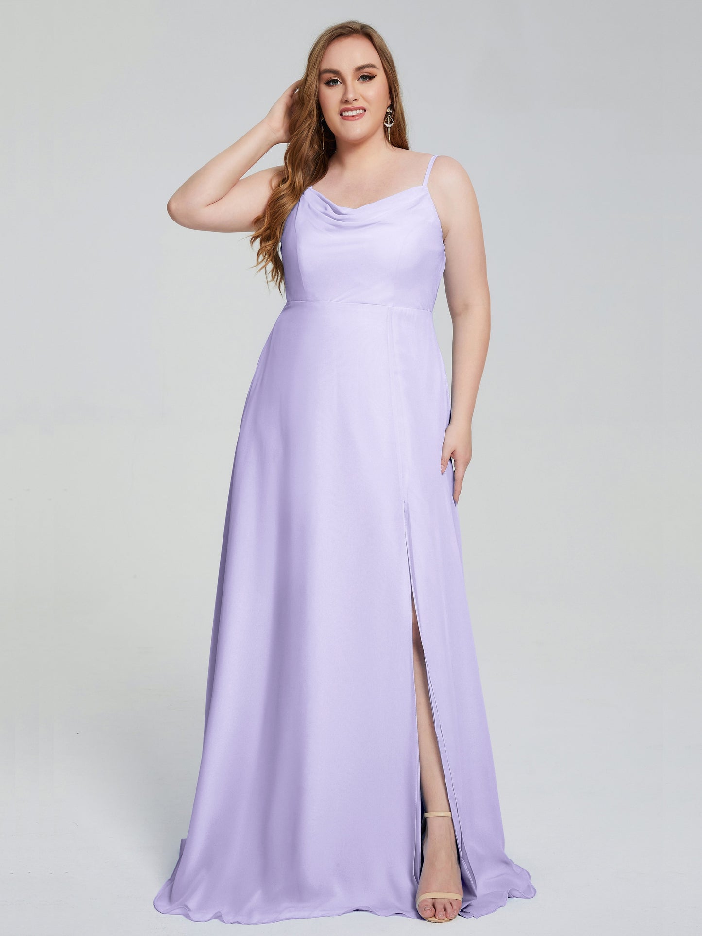 Rachel Sleeveless Split Plus Size Long Bridesmaid Dresses