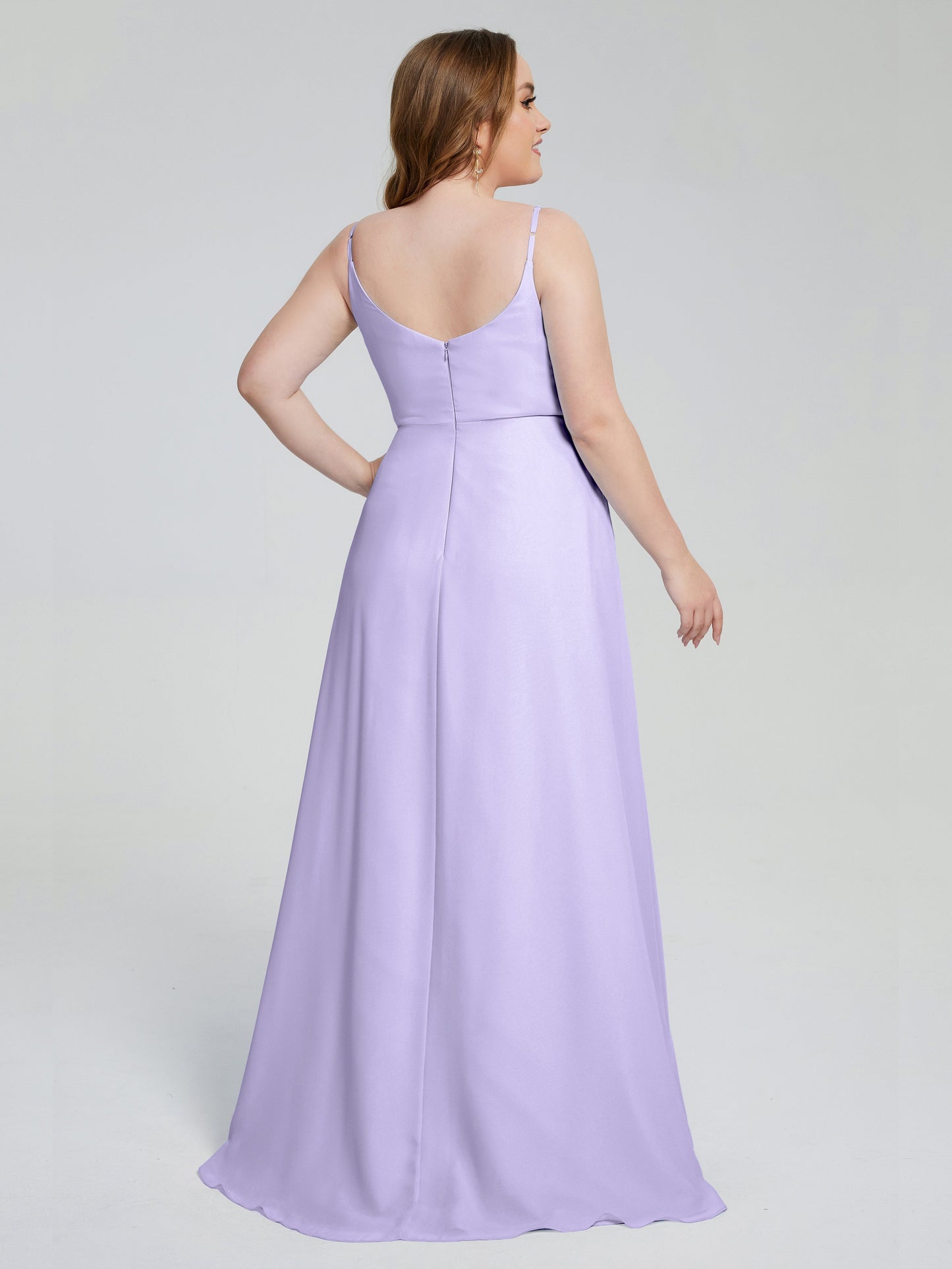 Rachel Sleeveless Split Plus Size Long Bridesmaid Dresses