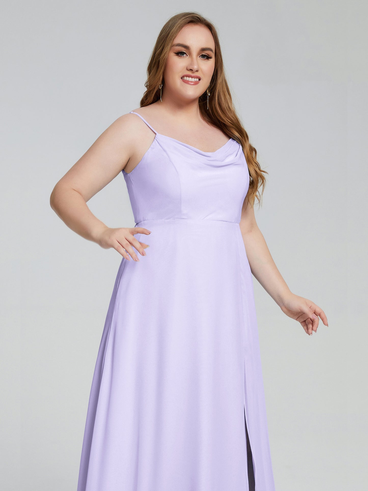 Rachel Sleeveless Split Plus Size Long Bridesmaid Dresses