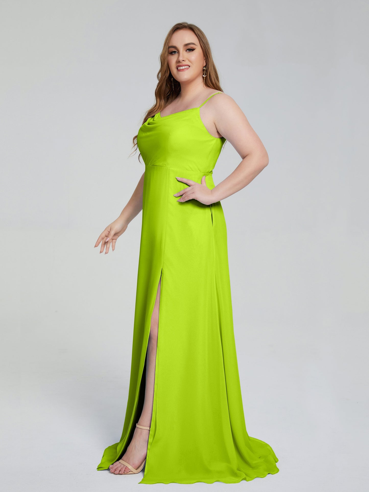 Rachel Sleeveless Split Plus Size Long Bridesmaid Dresses
