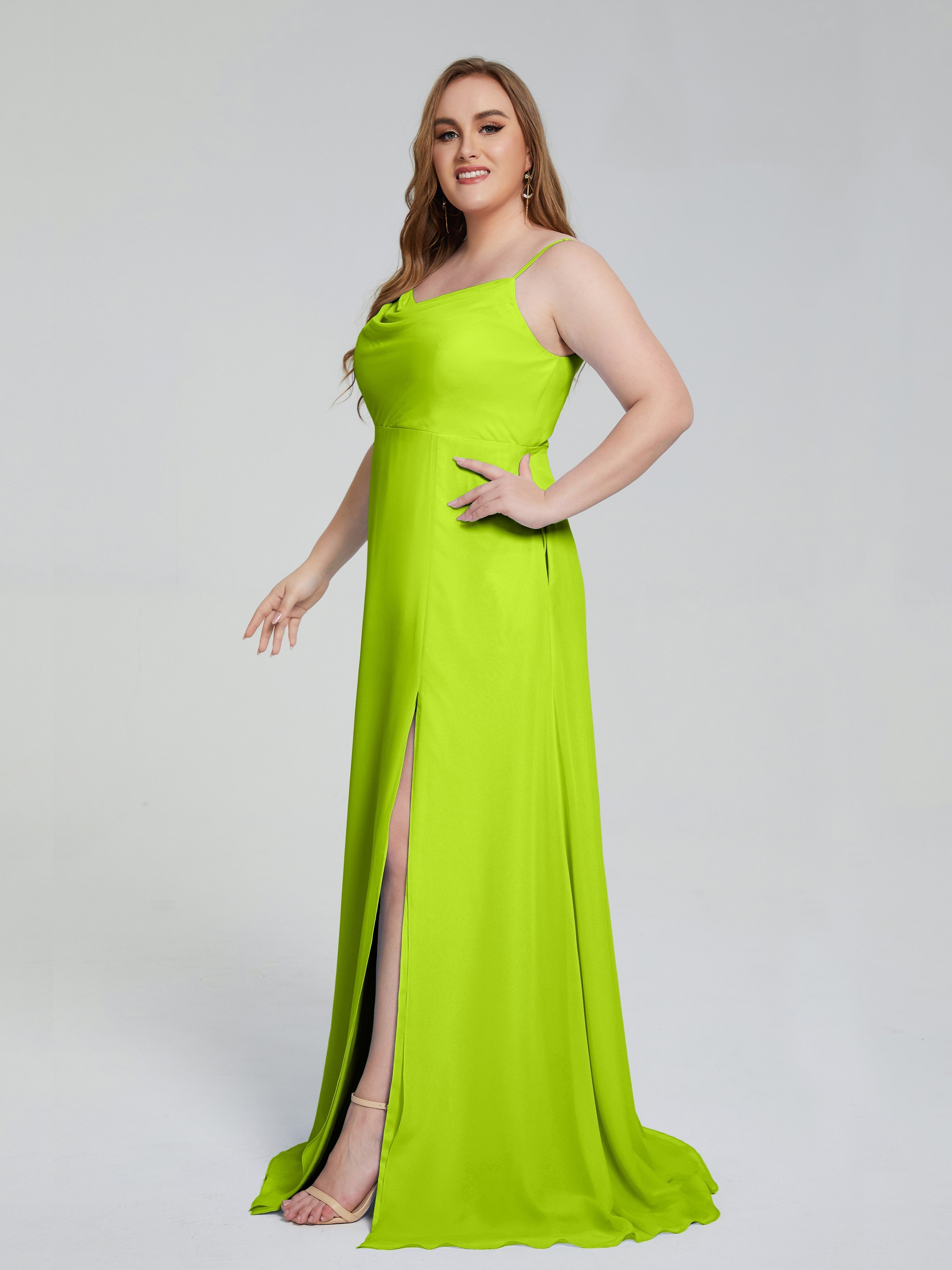 Rachel Sleeveless Split Plus Size Long Bridesmaid Dresses