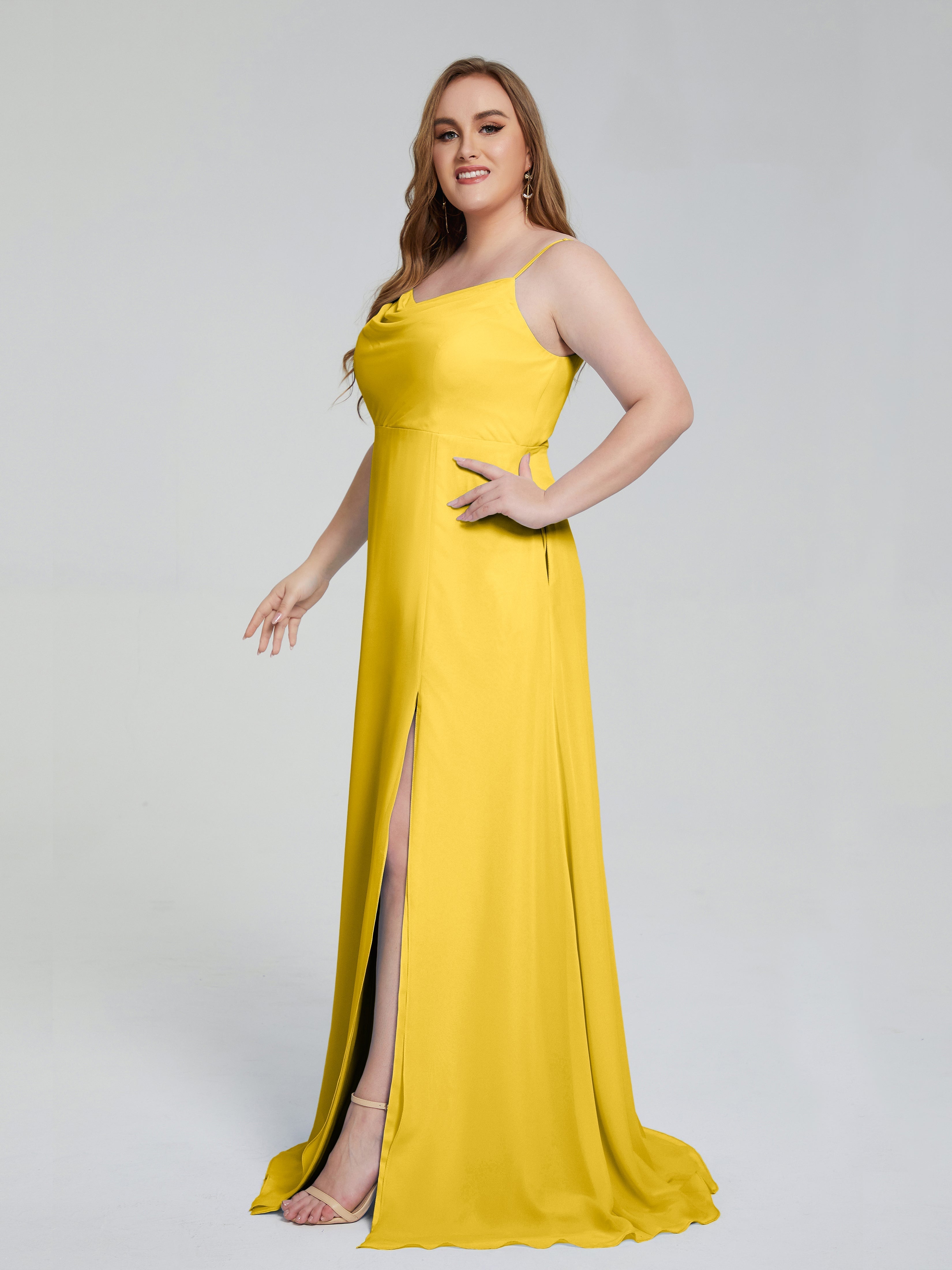 Rachel Sleeveless Split Plus Size Long Bridesmaid Dresses