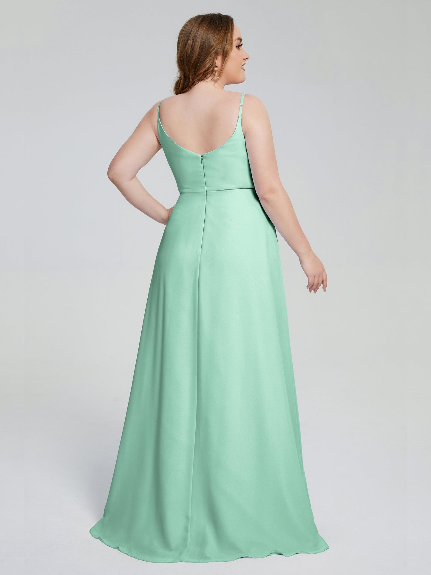 Rachel Sleeveless Split Plus Size Long Bridesmaid Dresses