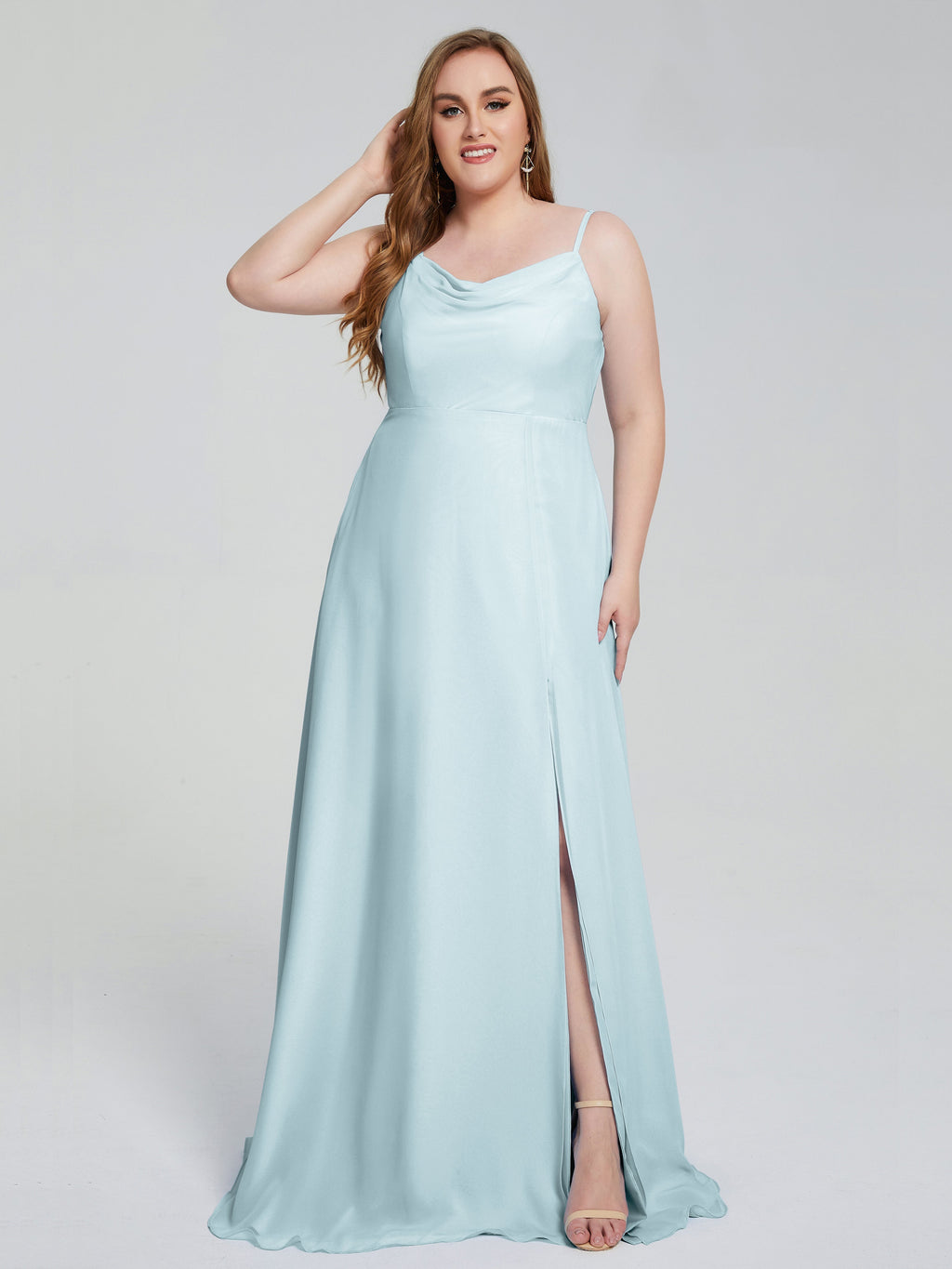 Rachel Sleeveless Split Plus Size Long Bridesmaid Dresses