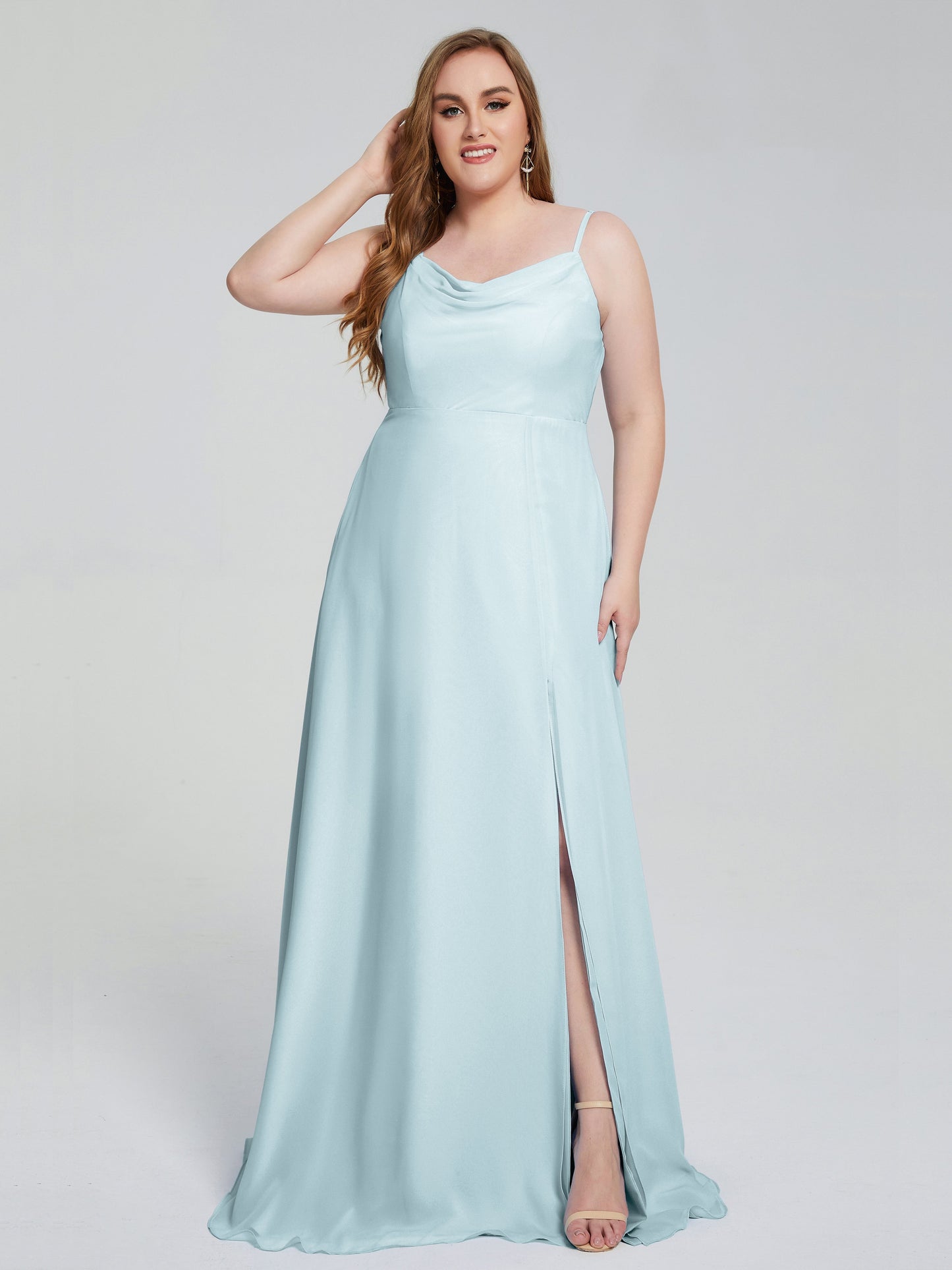 Rachel Sleeveless Split Plus Size Long Bridesmaid Dresses