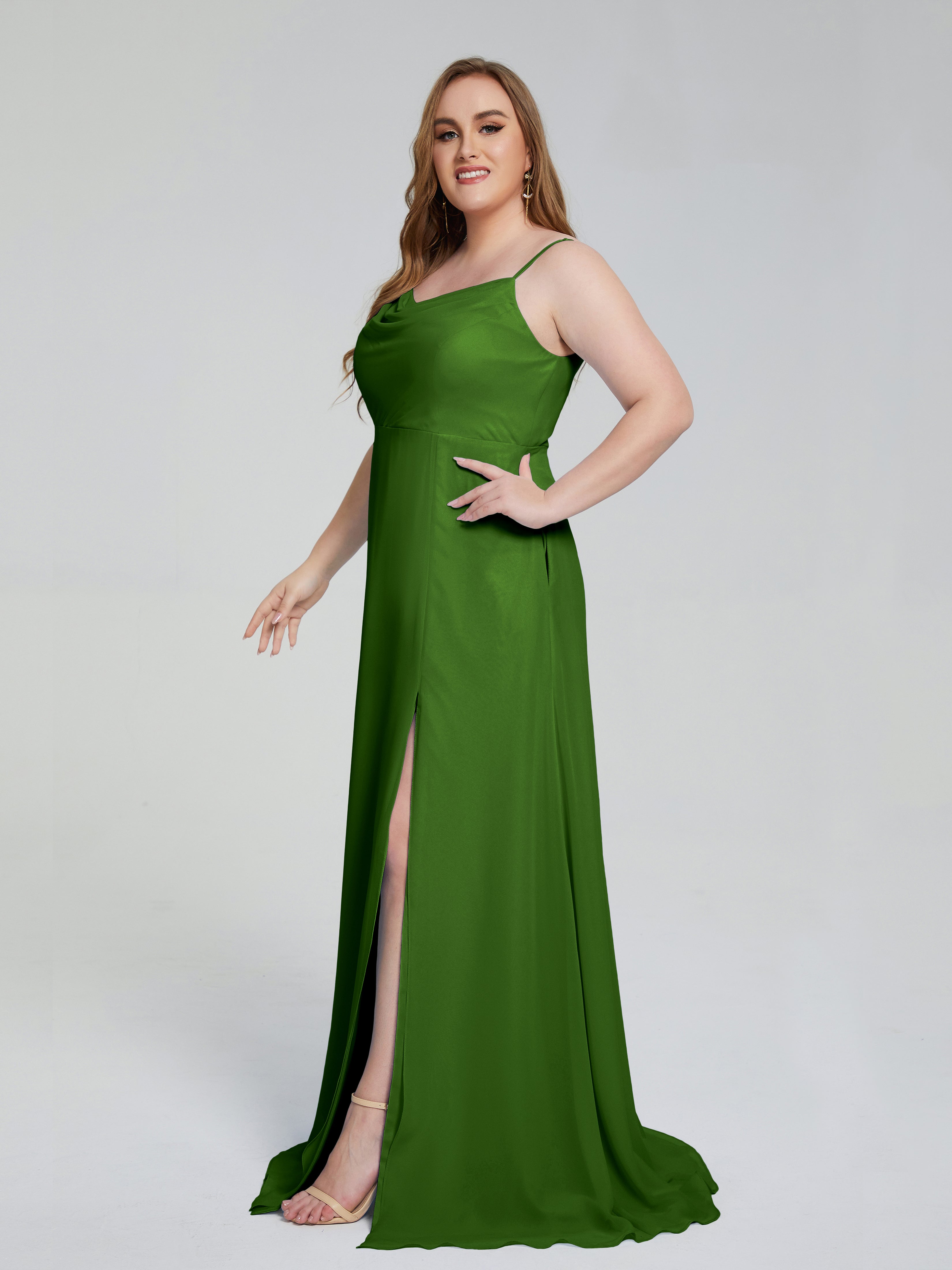 Rachel Sleeveless Split Plus Size Long Bridesmaid Dresses