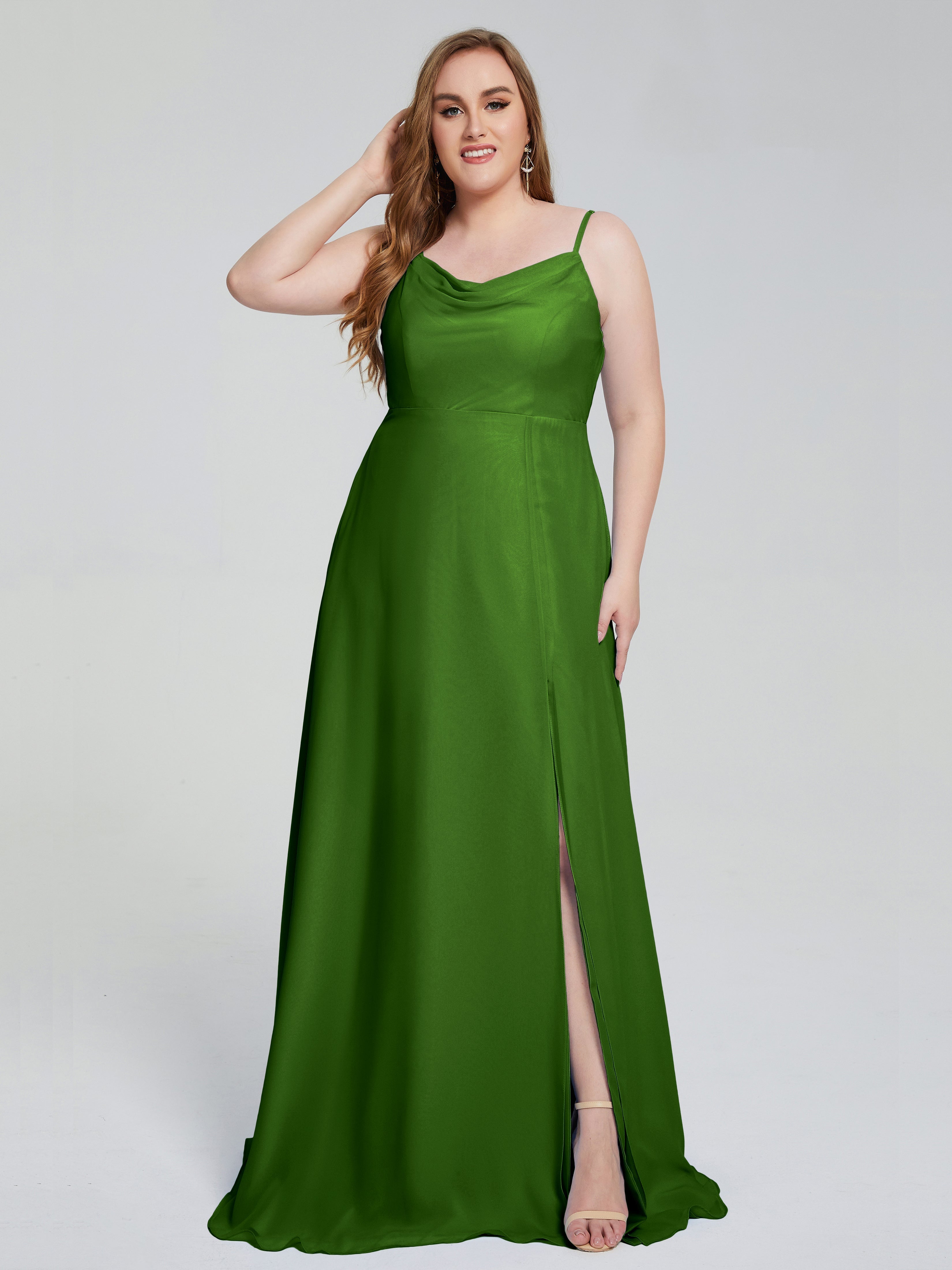 Rachel Sleeveless Split Plus Size Long Bridesmaid Dresses
