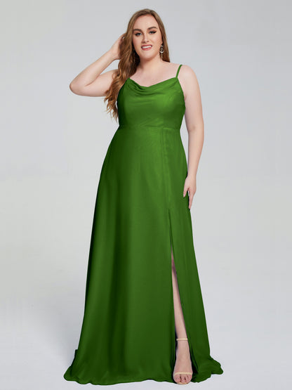 Rachel Sleeveless Split Plus Size Long Bridesmaid Dresses