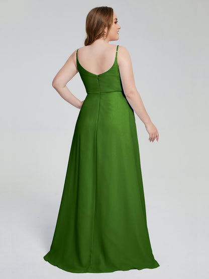 Rachel Sleeveless Split Plus Size Long Bridesmaid Dresses