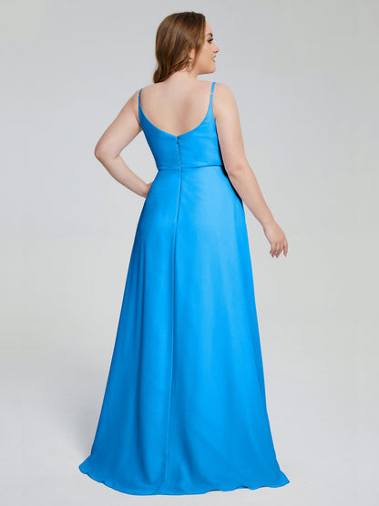 Rachel Sleeveless Split Plus Size Long Bridesmaid Dresses