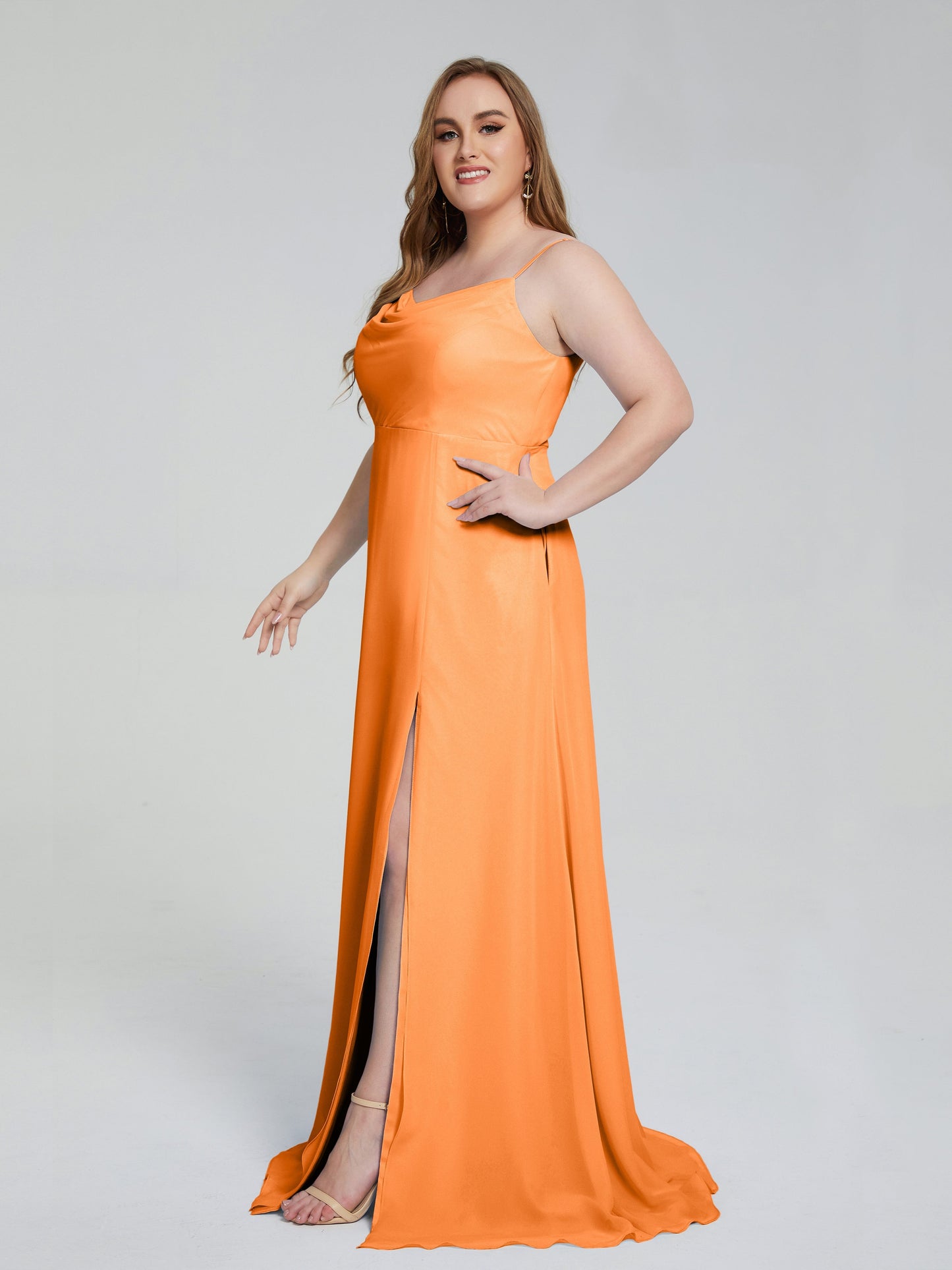 Rachel Sleeveless Split Plus Size Long Bridesmaid Dresses