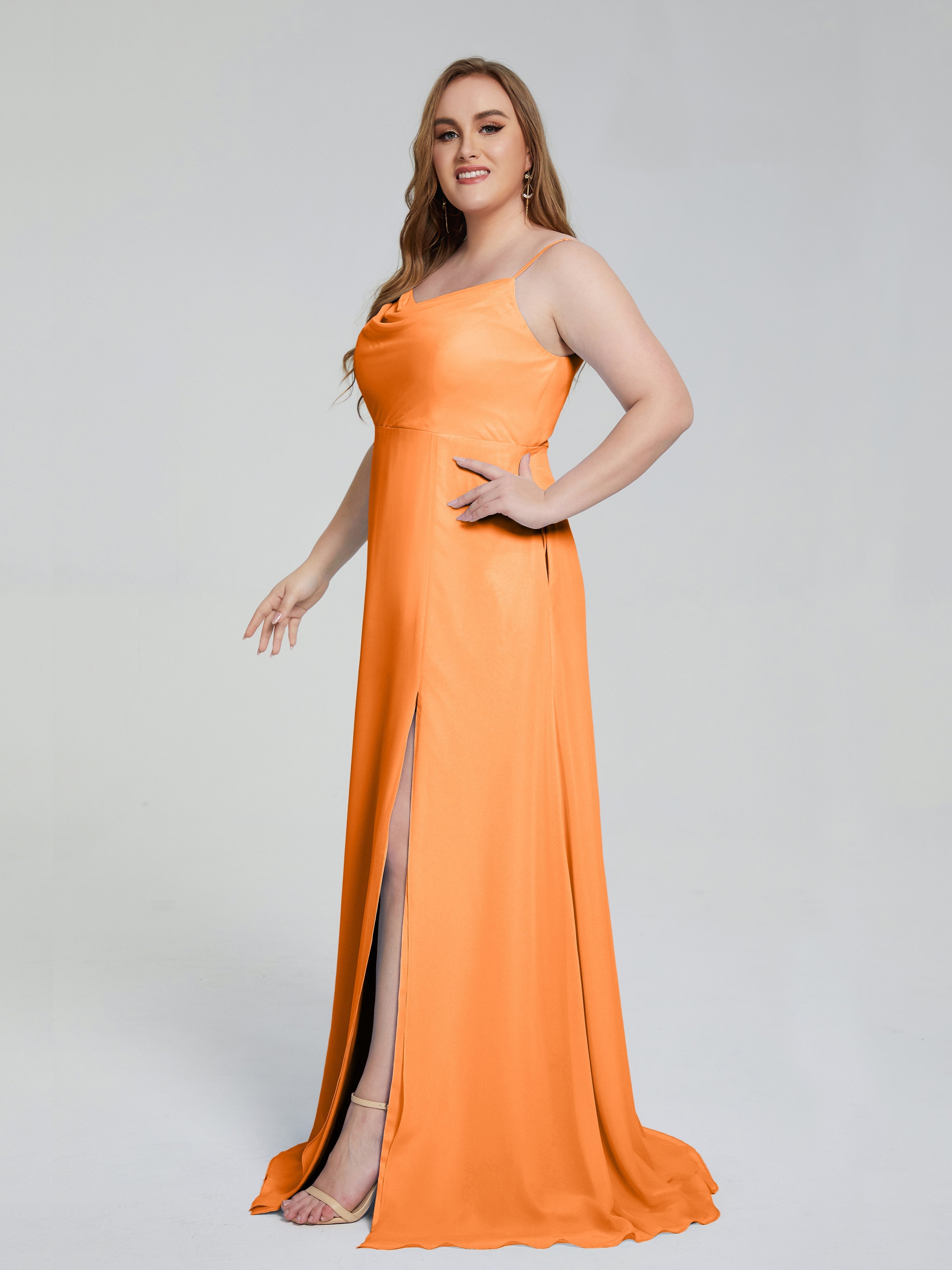 Rachel Sleeveless Split Plus Size Long Bridesmaid Dresses