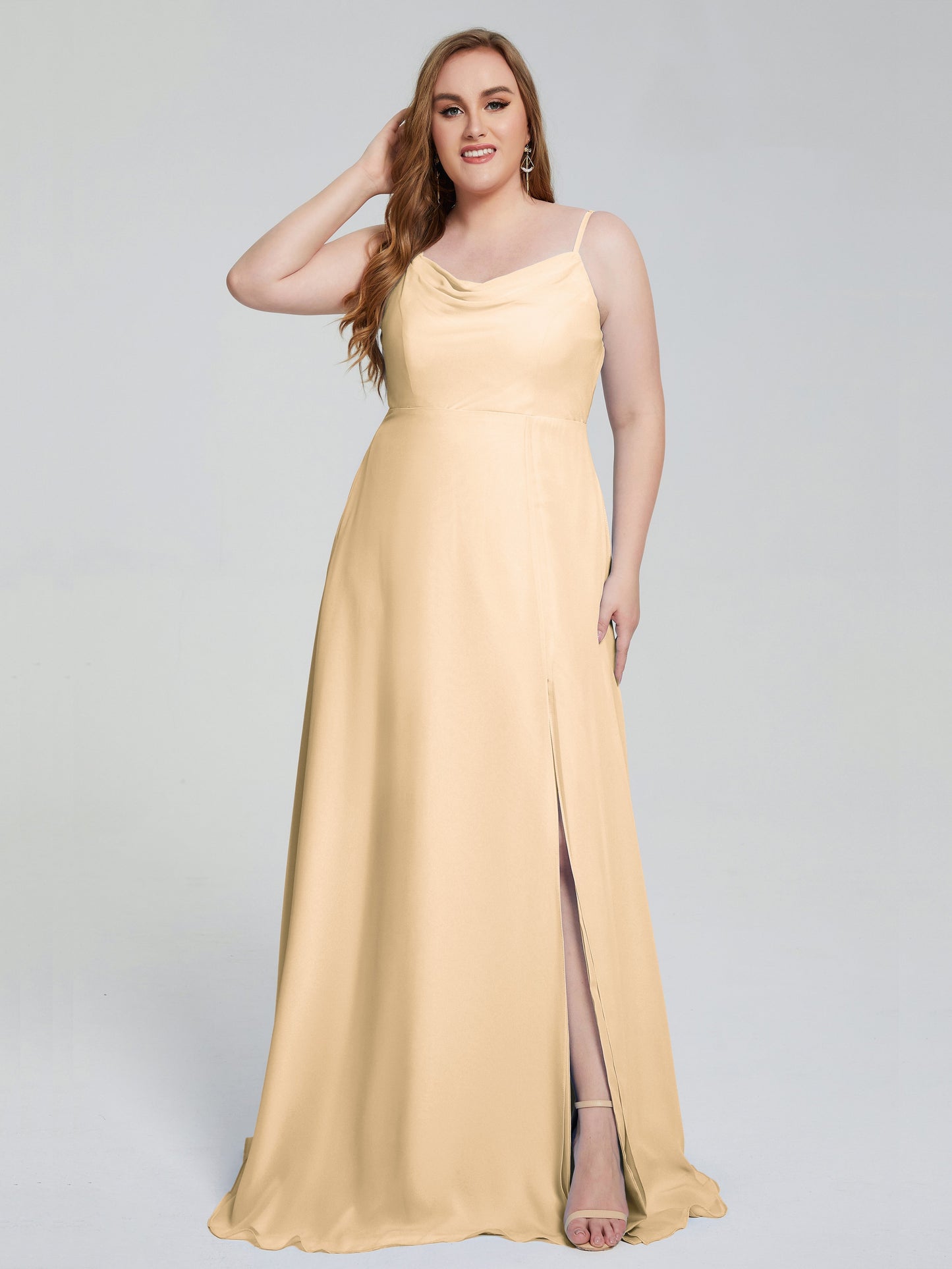 Rachel Sleeveless Split Plus Size Long Bridesmaid Dresses