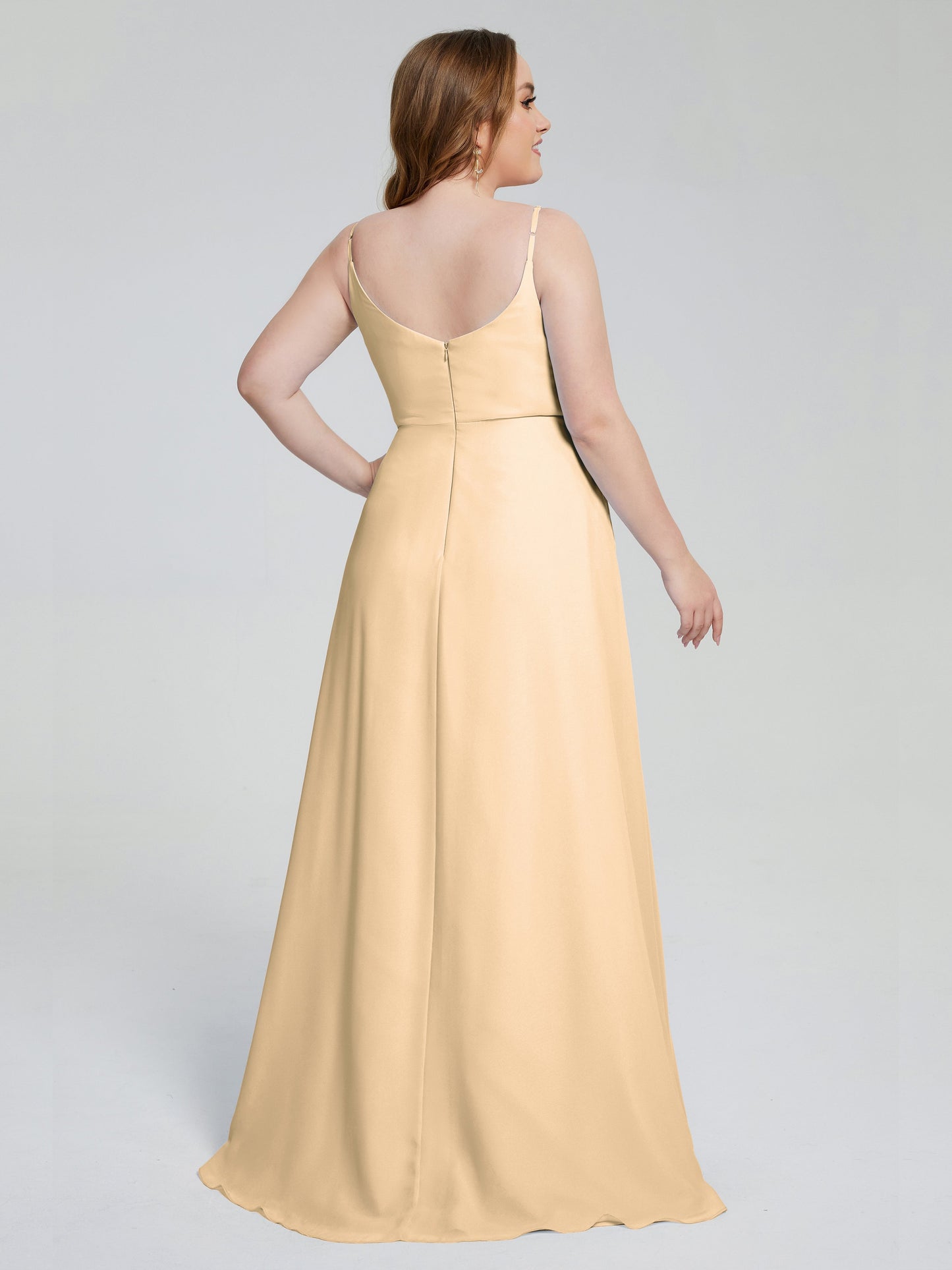 Rachel Sleeveless Split Plus Size Long Bridesmaid Dresses