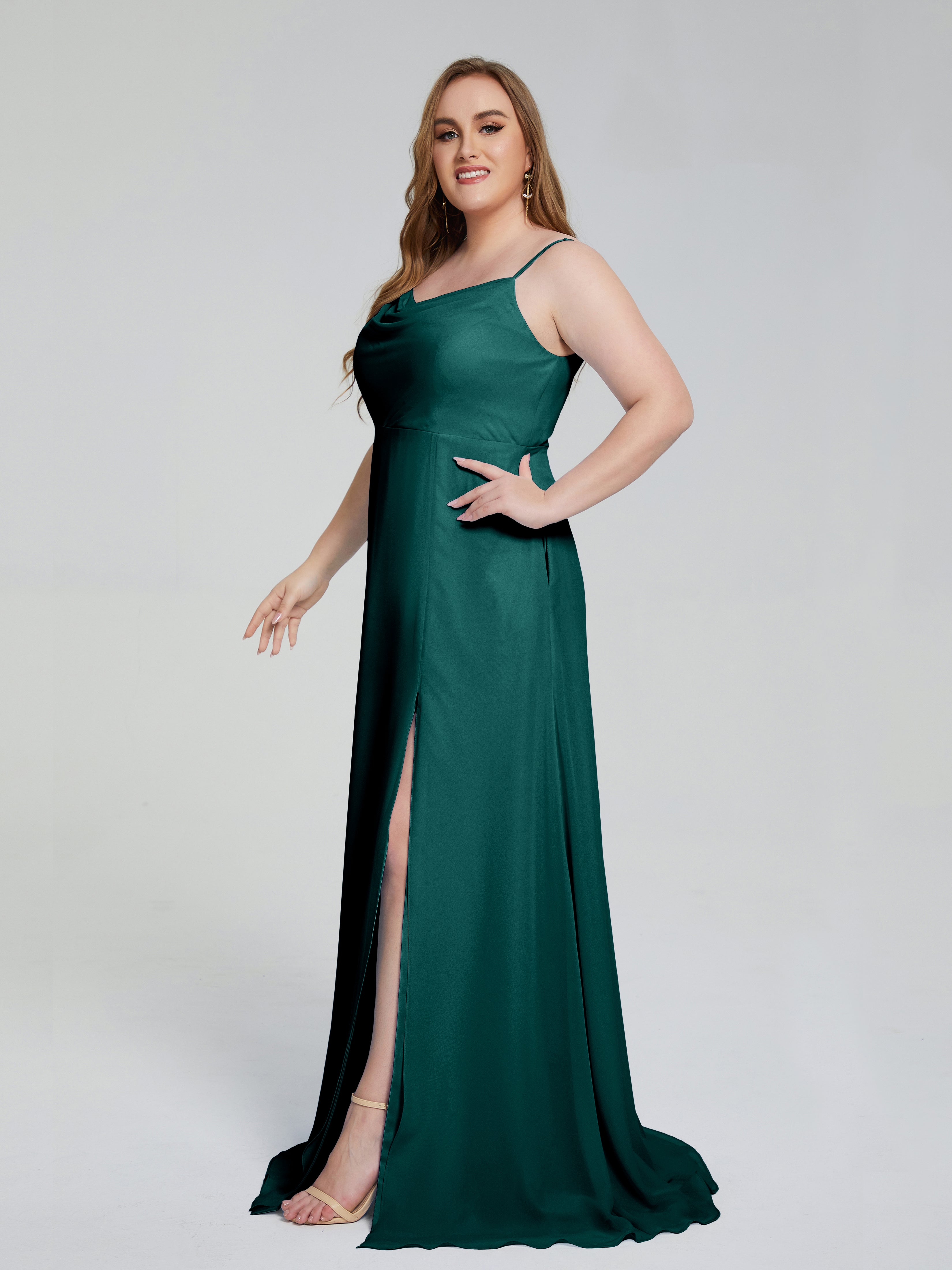 Rachel Sleeveless Split Plus Size Long Bridesmaid Dresses