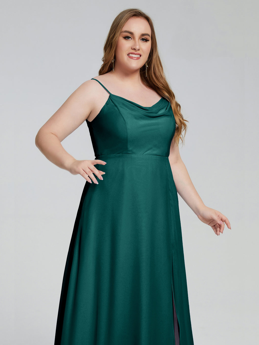 Rachel Sleeveless Split Plus Size Long Bridesmaid Dresses