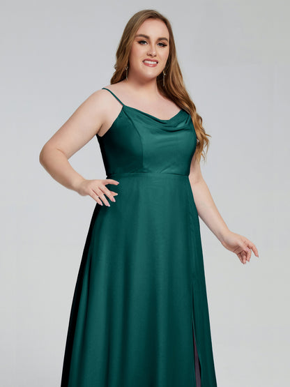 Rachel Sleeveless Split Plus Size Long Bridesmaid Dresses