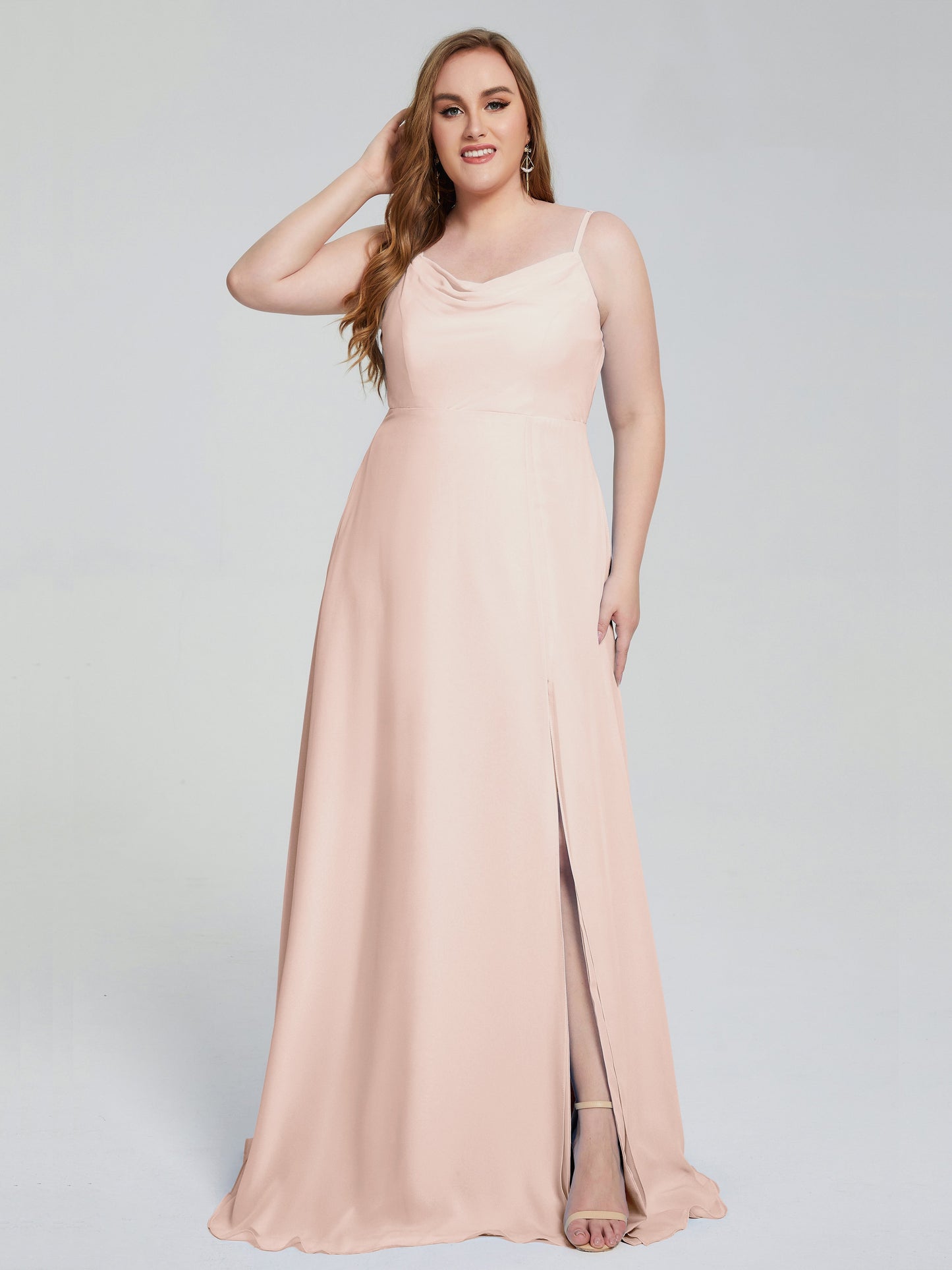 Rachel Sleeveless Split Plus Size Long Bridesmaid Dresses