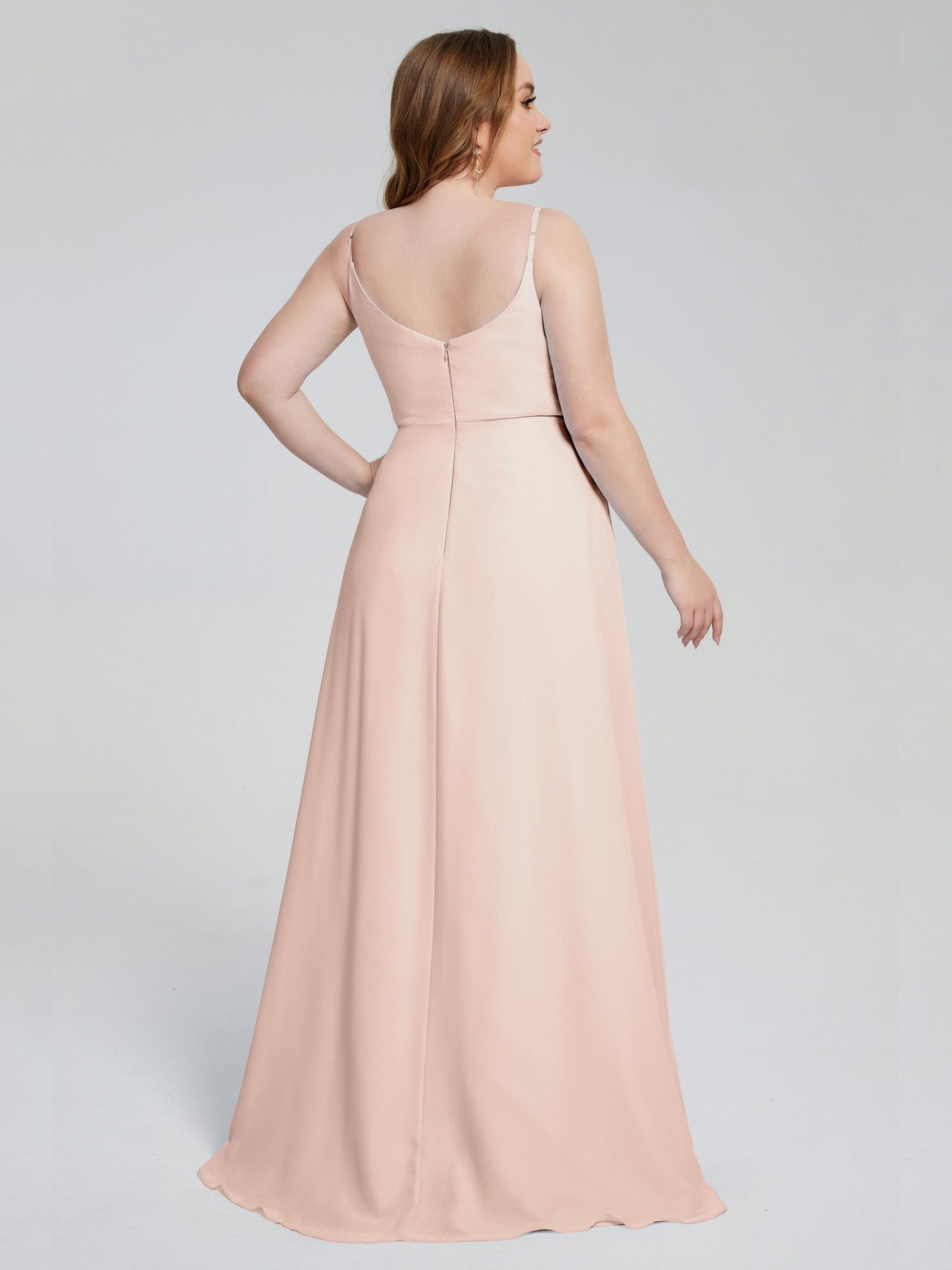 Rachel Sleeveless Split Plus Size Long Bridesmaid Dresses