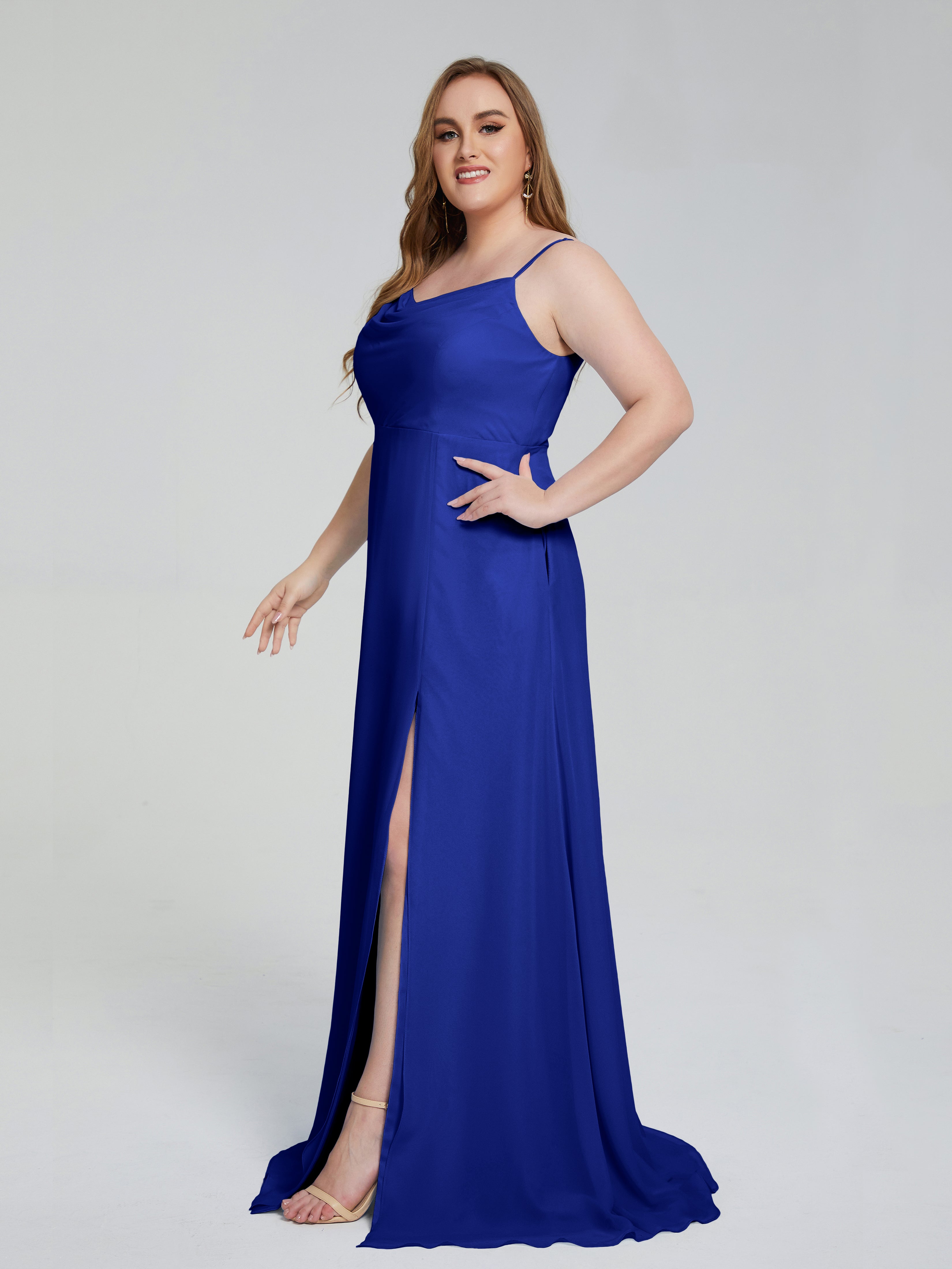 Rachel Sleeveless Split Plus Size Long Bridesmaid Dresses