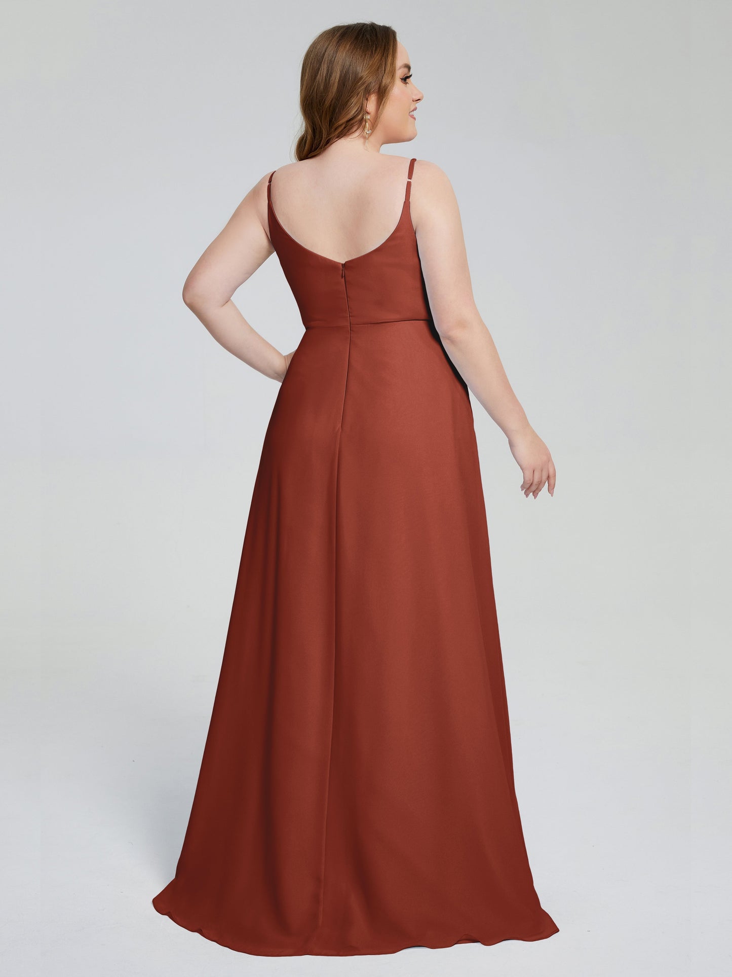 Rachel Sleeveless Split Plus Size Long Bridesmaid Dresses