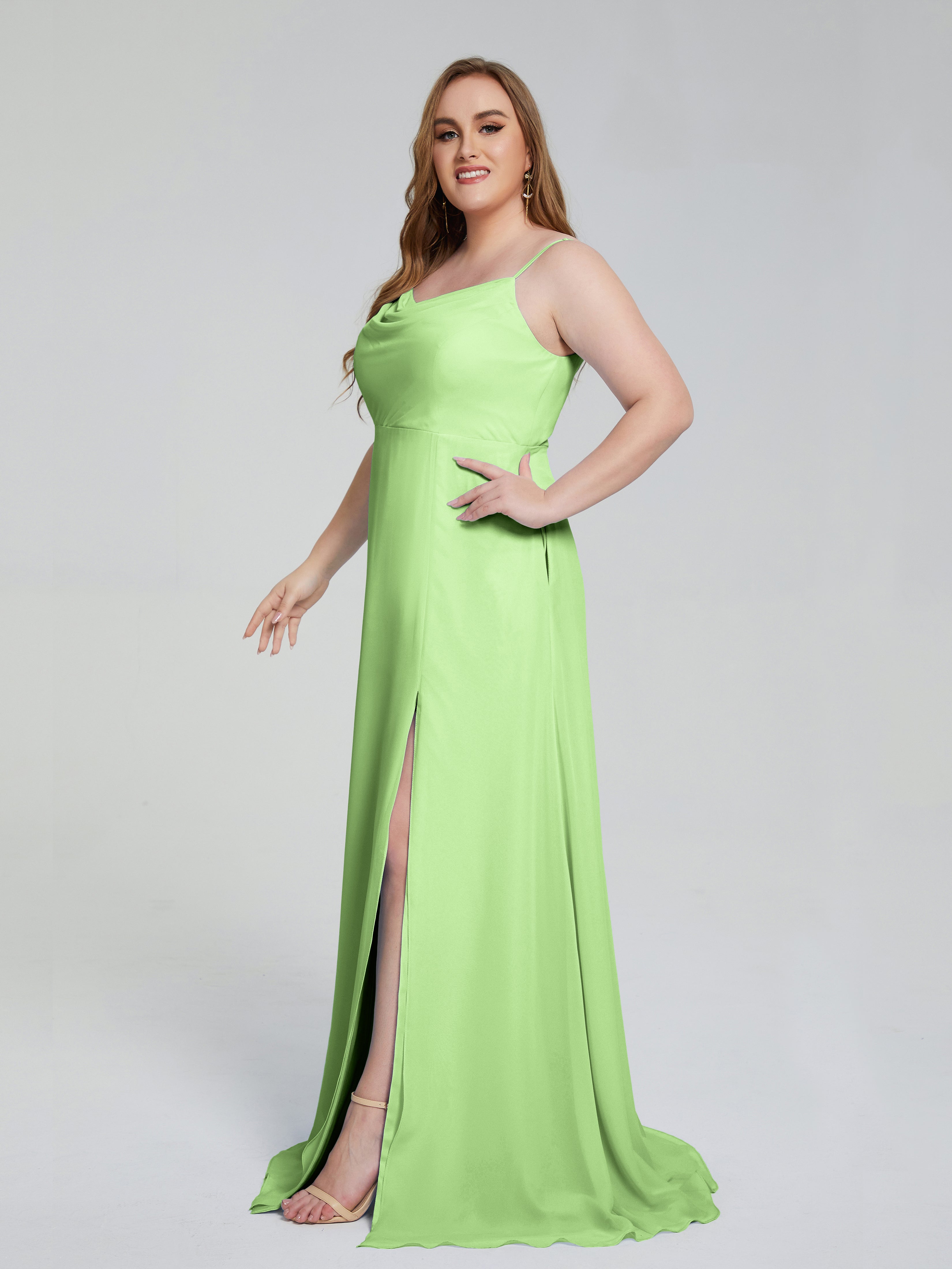 Rachel Sleeveless Split Plus Size Long Bridesmaid Dresses