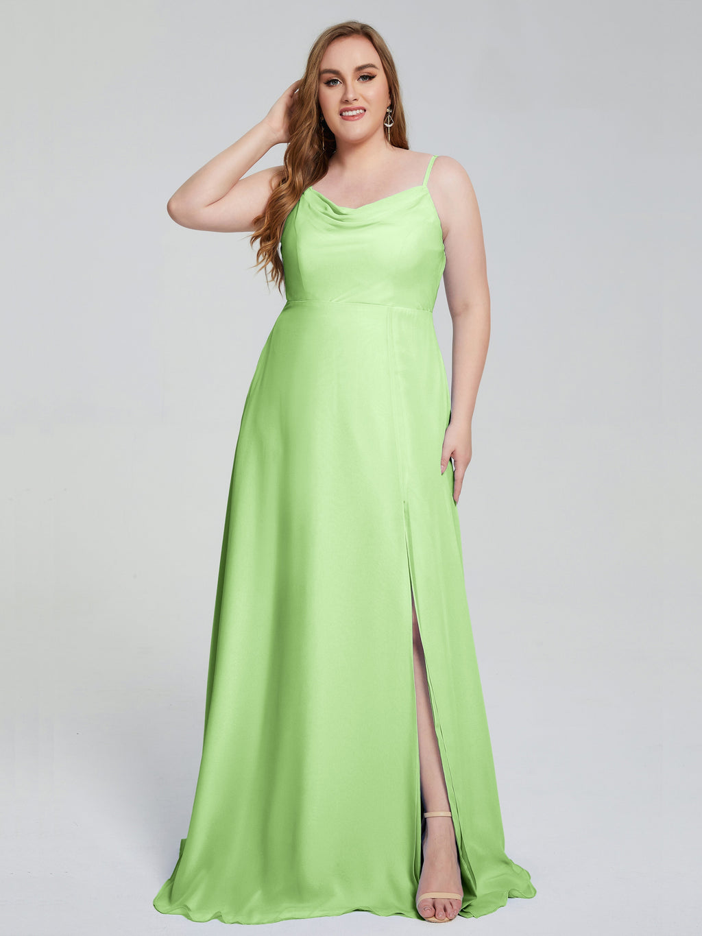 Rachel Sleeveless Split Plus Size Long Bridesmaid Dresses