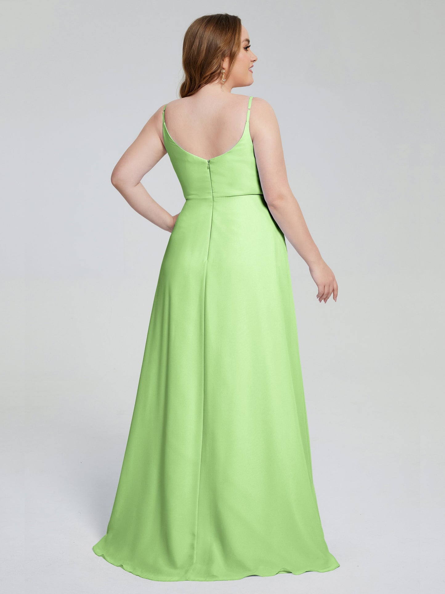 Rachel Sleeveless Split Plus Size Long Bridesmaid Dresses