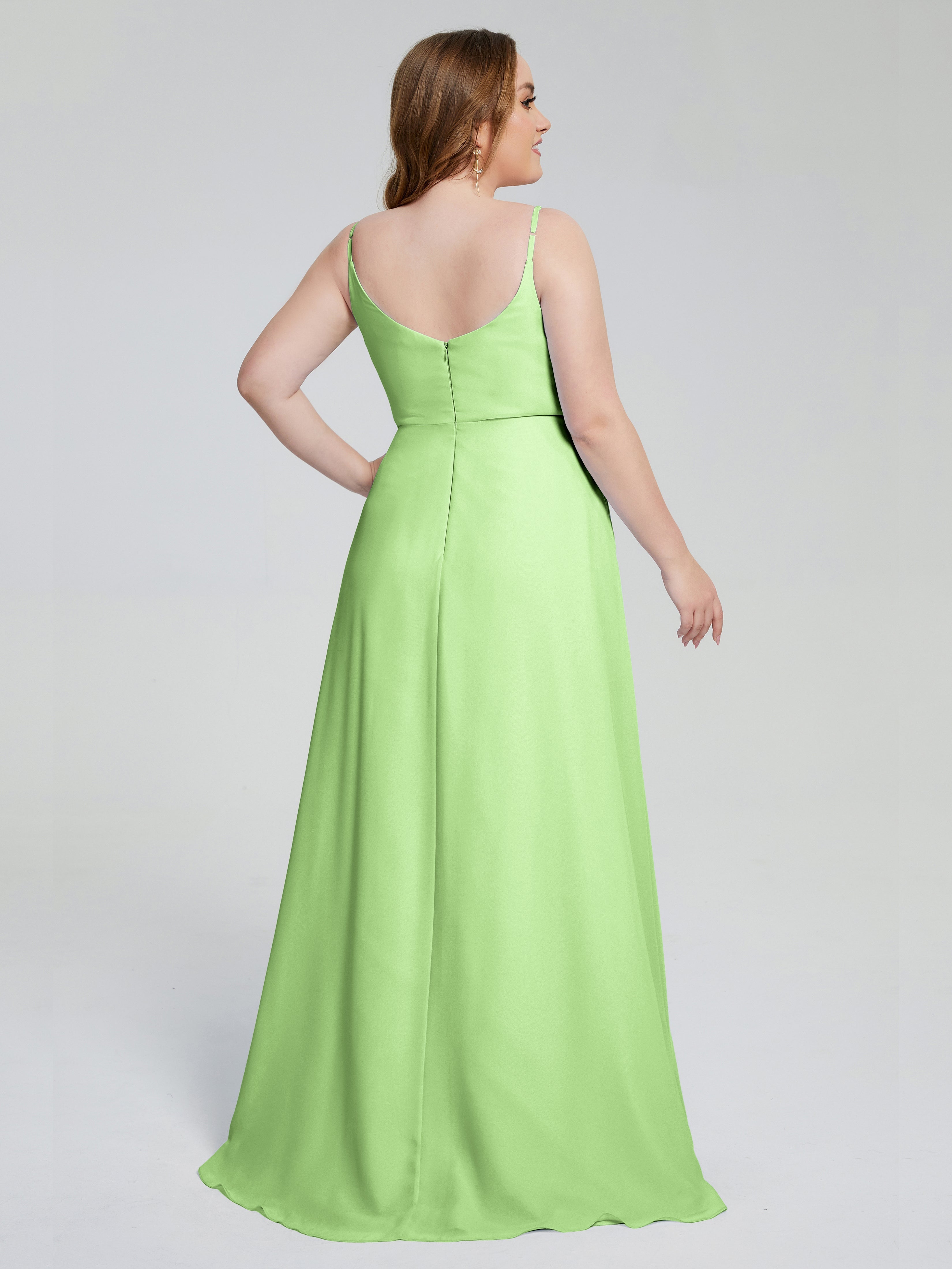 Rachel Sleeveless Split Plus Size Long Bridesmaid Dresses