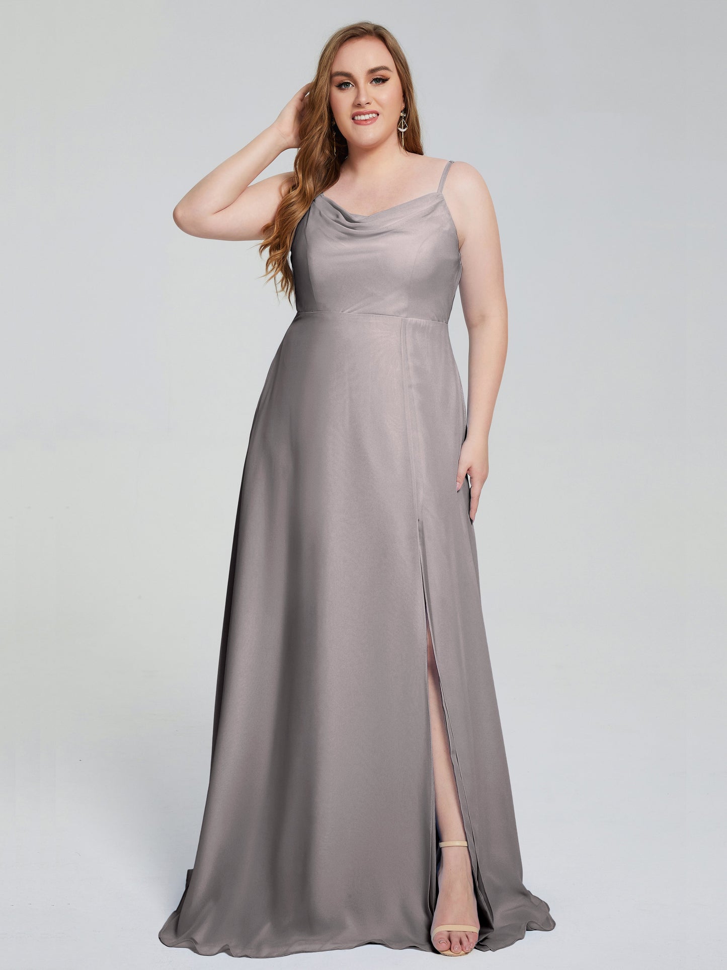 Rachel Sleeveless Split Plus Size Long Bridesmaid Dresses
