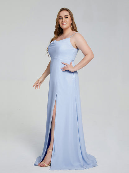 Rachel Sleeveless Split Plus Size Long Bridesmaid Dresses