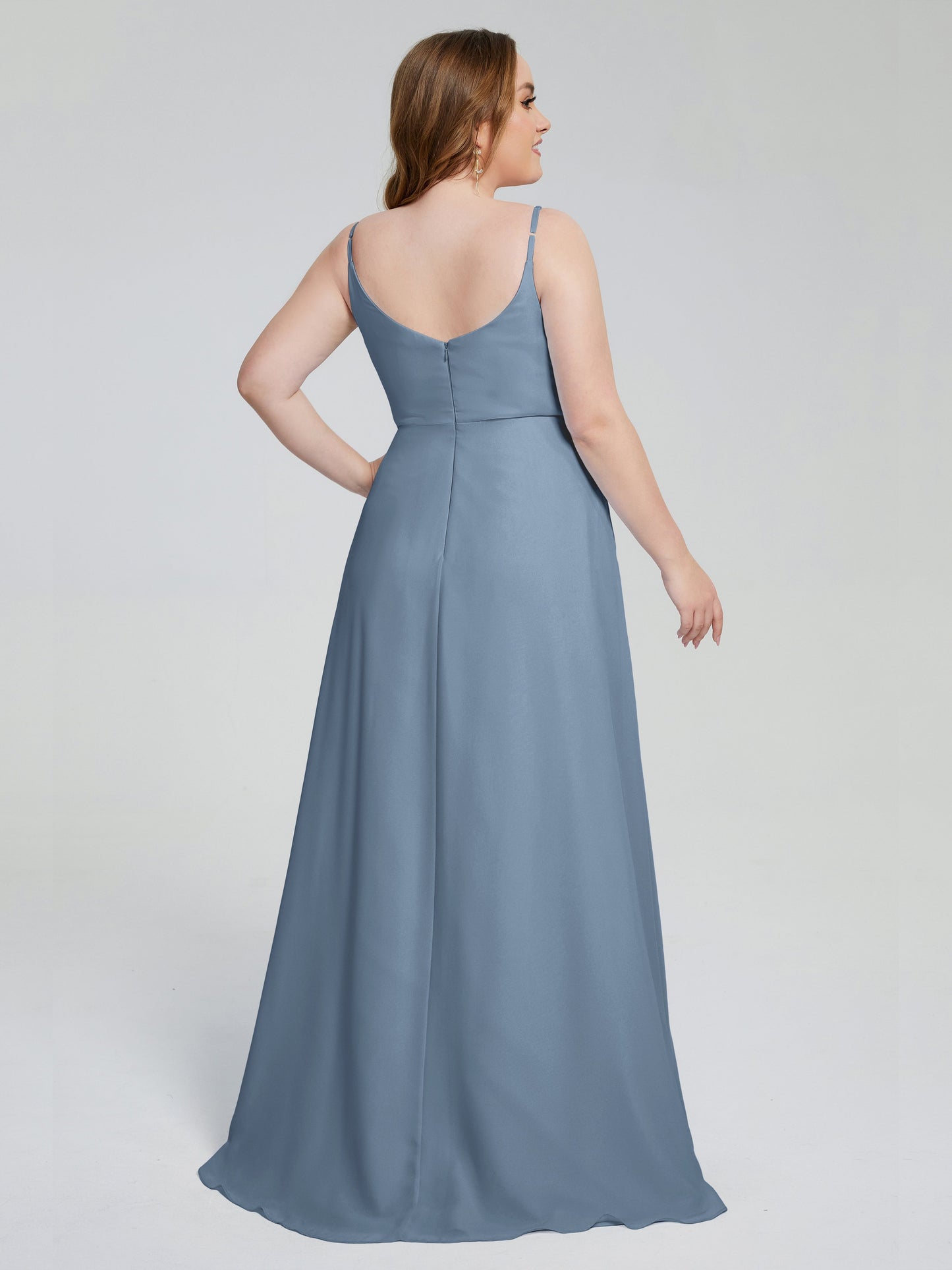 Rachel Sleeveless Split Plus Size Long Bridesmaid Dresses