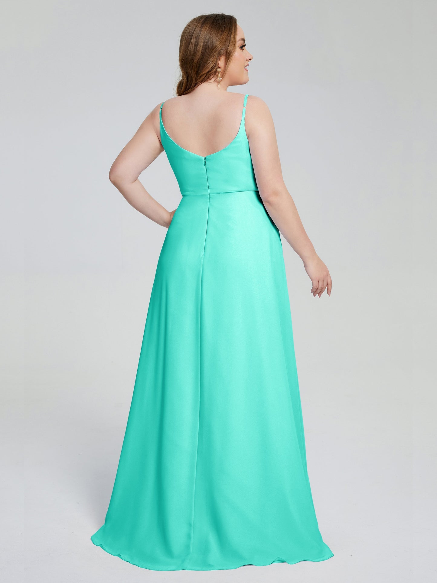 Rachel Sleeveless Split Plus Size Long Bridesmaid Dresses