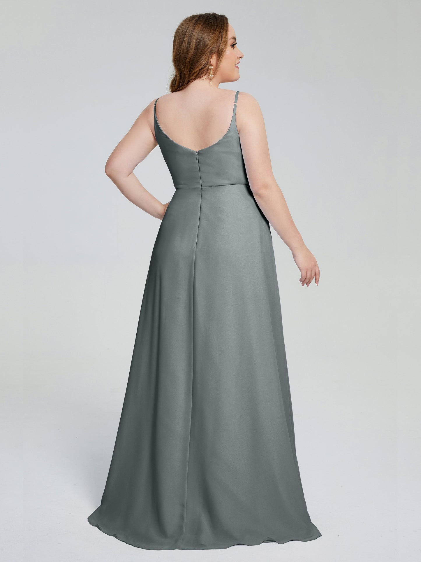 Rachel Sleeveless Split Plus Size Long Bridesmaid Dresses