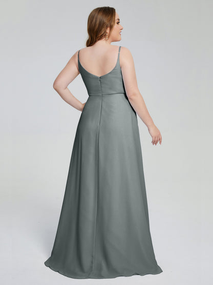 Rachel Sleeveless Split Plus Size Long Bridesmaid Dresses