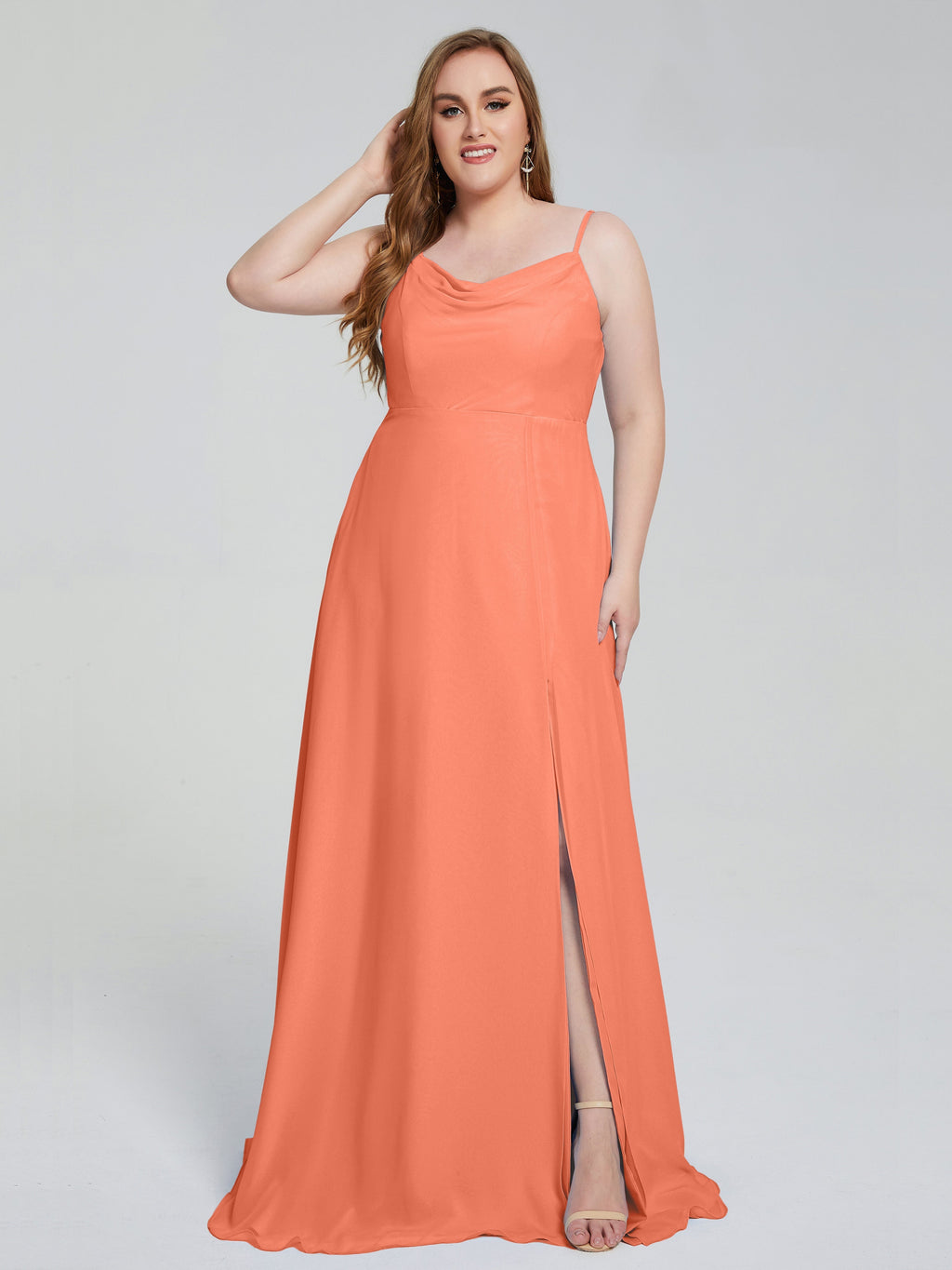 Rachel Sleeveless Split Plus Size Long Bridesmaid Dresses