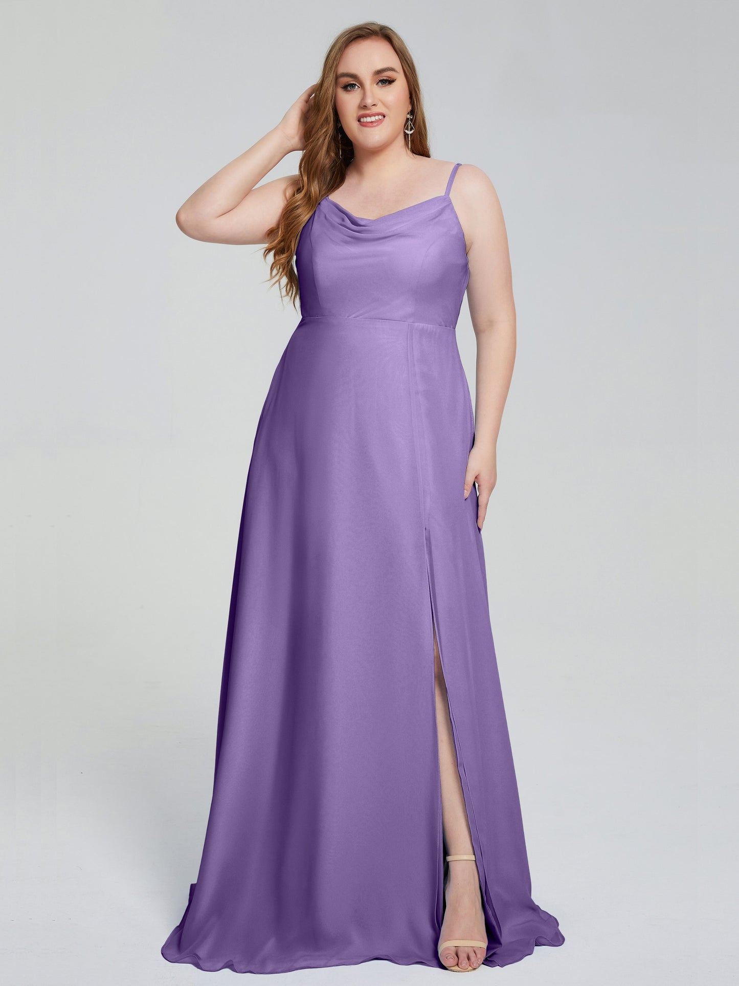 Rachel Sleeveless Split Plus Size Long Bridesmaid Dresses
