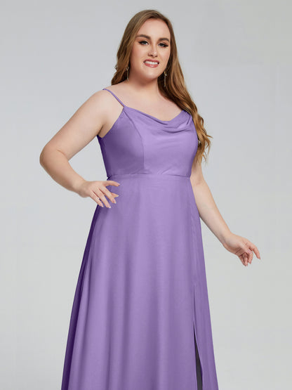Rachel Sleeveless Split Plus Size Long Bridesmaid Dresses