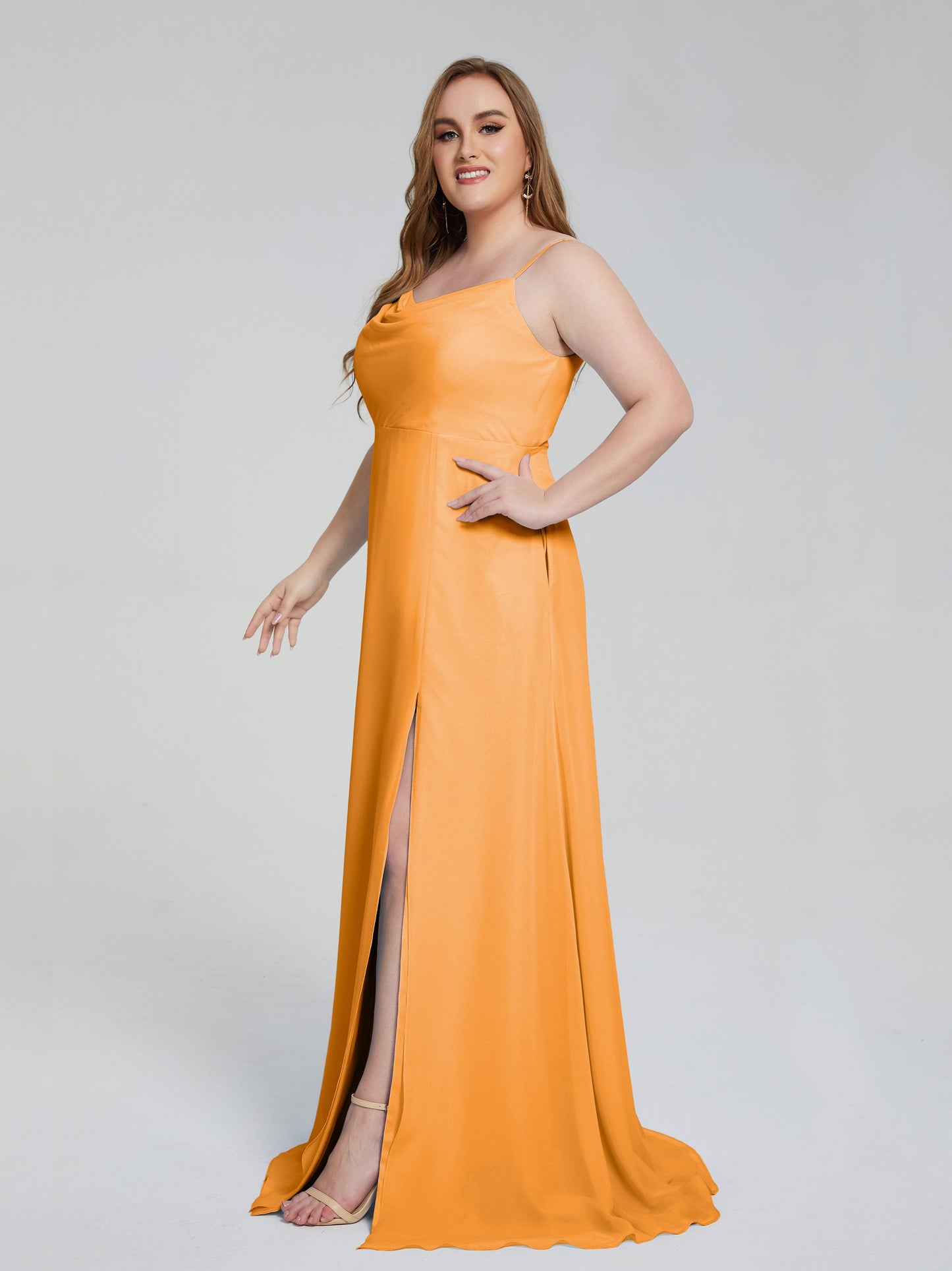 Rachel Sleeveless Split Plus Size Long Bridesmaid Dresses