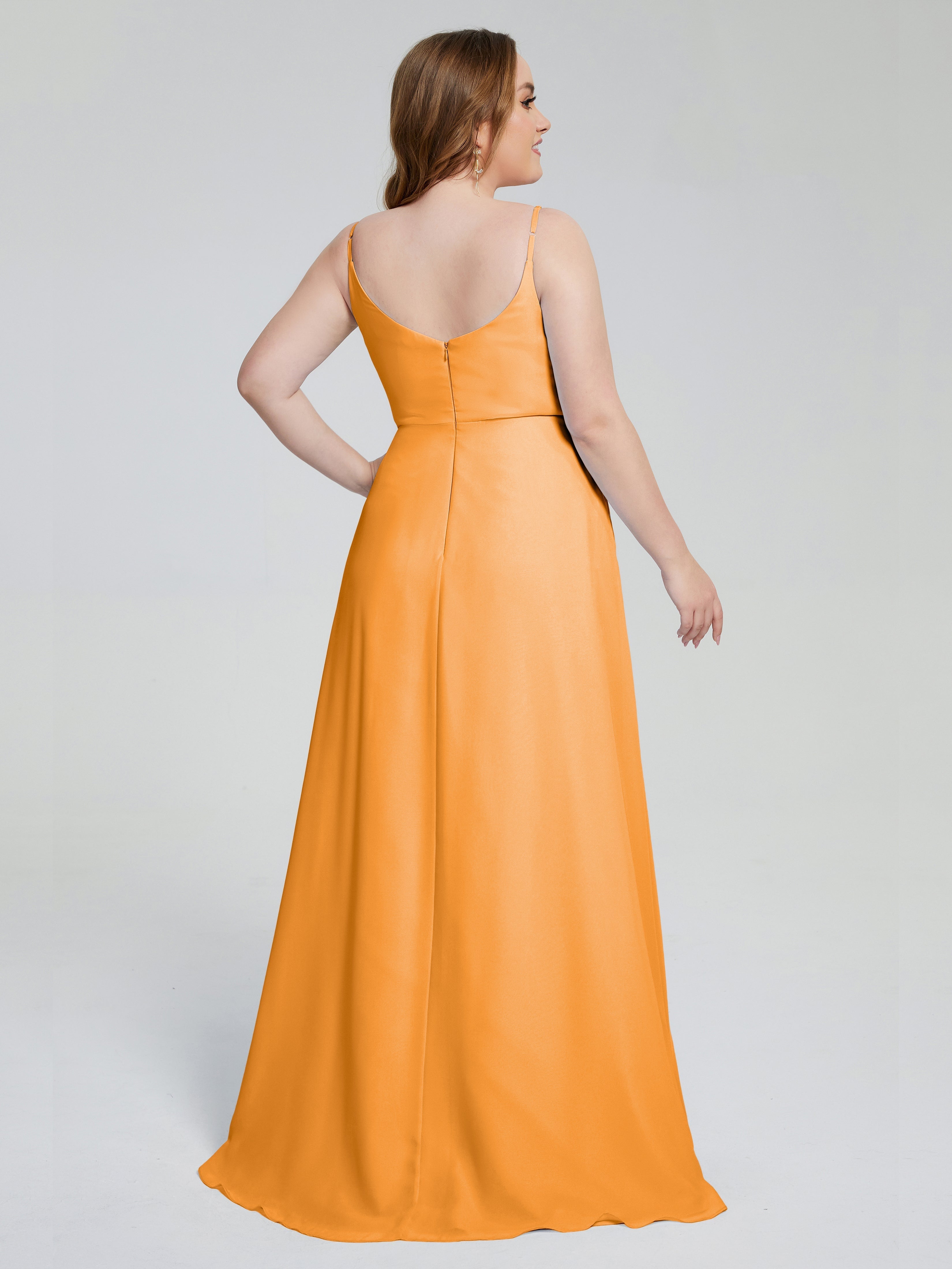 Rachel Sleeveless Split Plus Size Long Bridesmaid Dresses